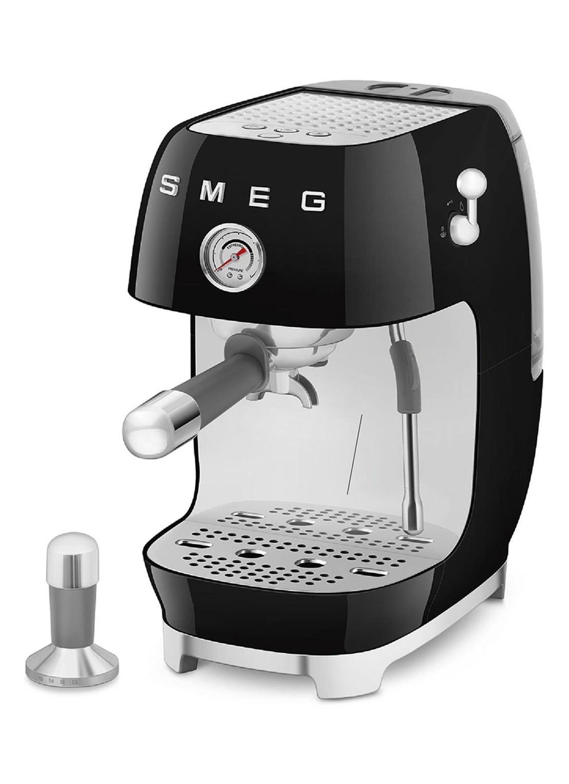 SMEG 50's Style handmatige espressomachine ECF03 - voorkant 2 zwart