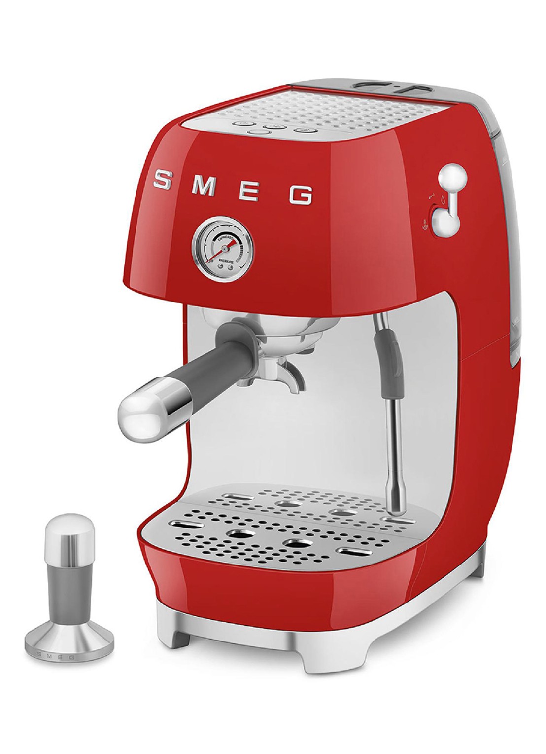 SMEG 50's Style handmatige espressomachine ECF03 - voorkant 3 rood