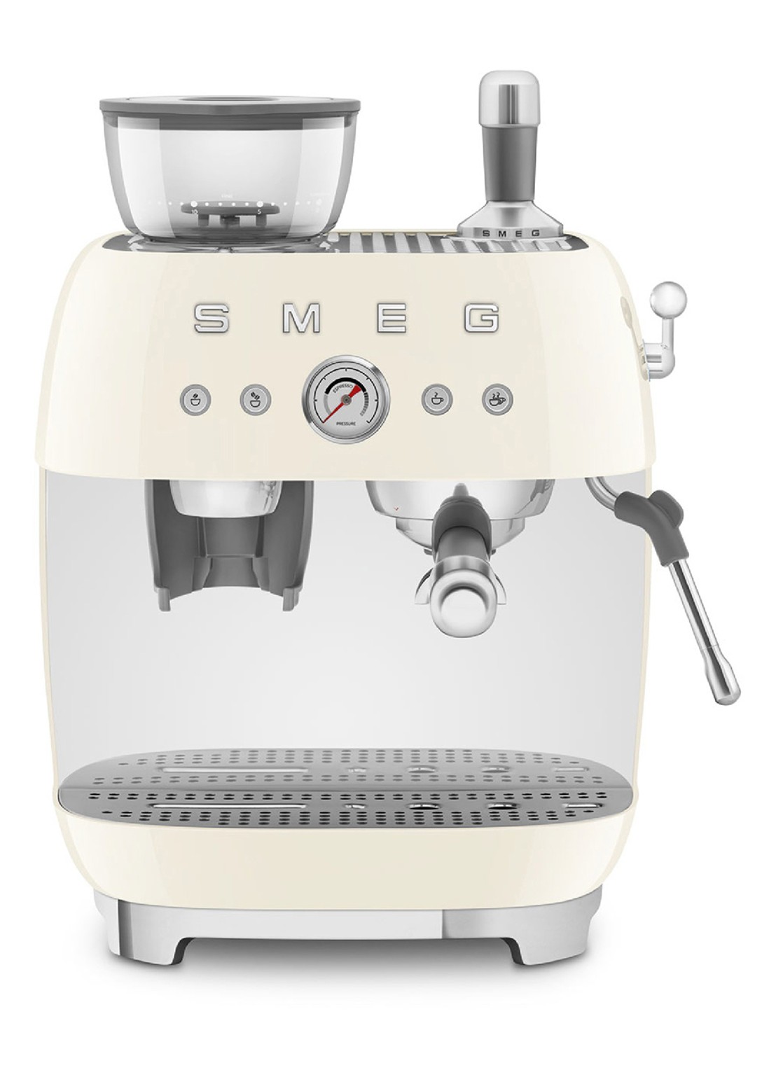 SMEG 50's Style handmatige espressomachine EGF03CREU - voorkant 3 crème