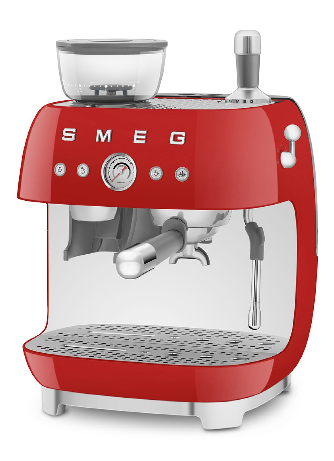 SMEG 50's Style handmatige espressomachine EGF03RDEU - voorkant 4 rood