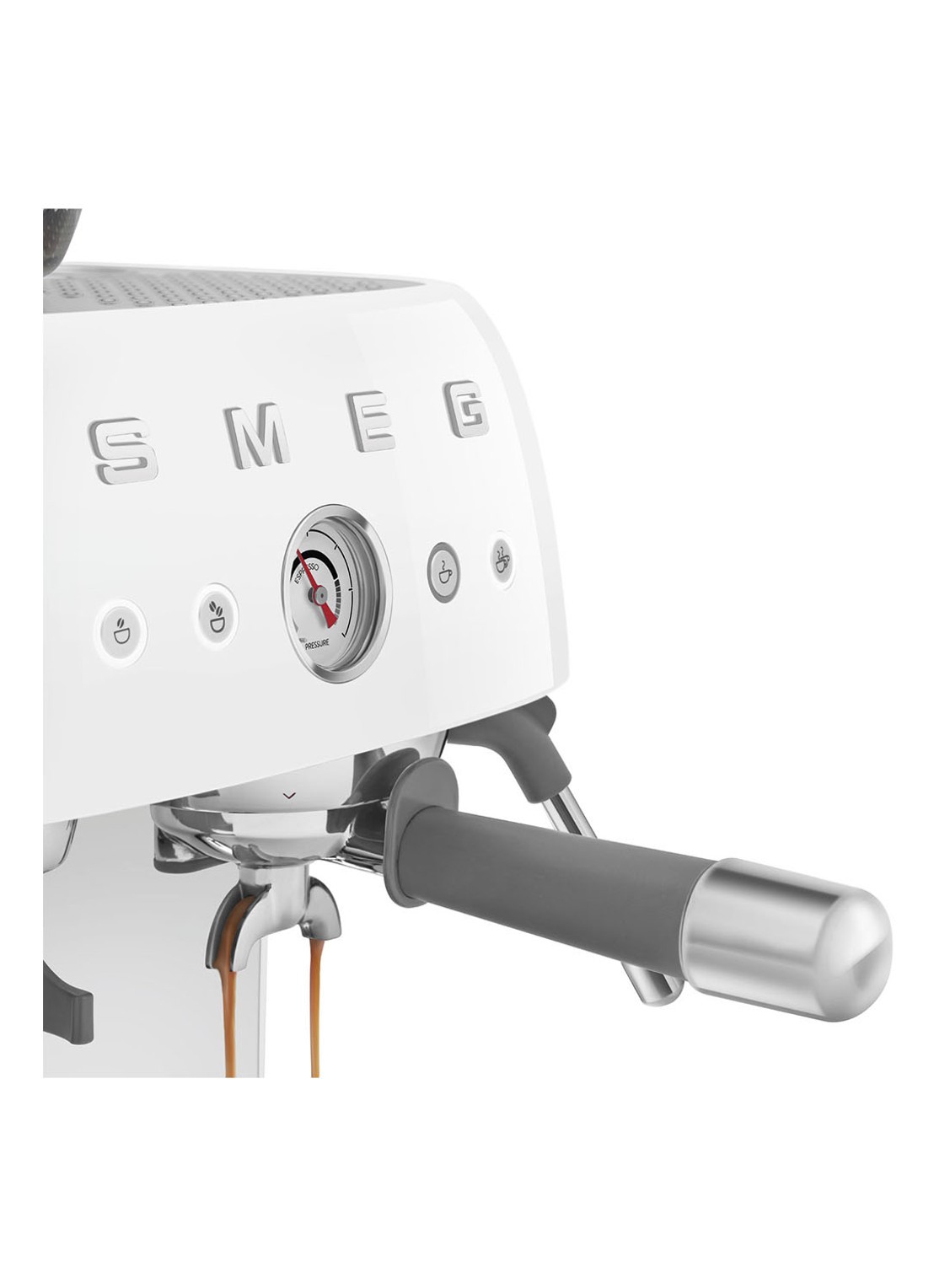 SMEG 50's Style handmatige espressomachine EGF03WHEU - detail 2 wit