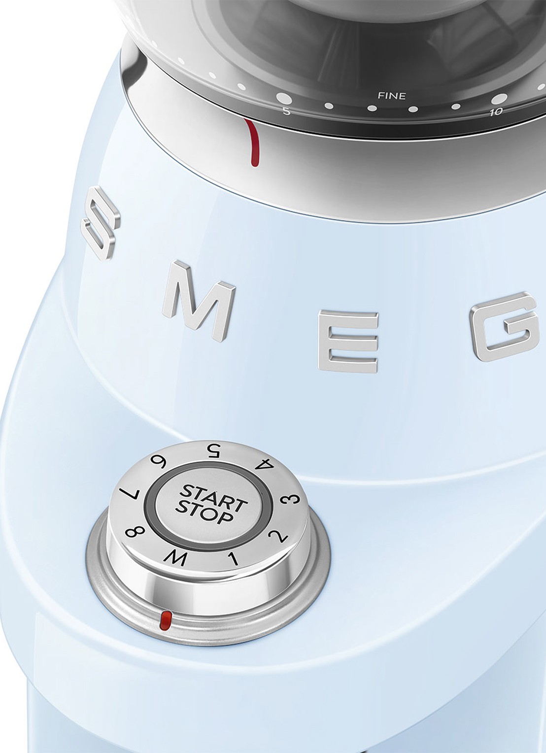 SMEG 50's Style koffiemolen CGF03 - detail 4 lichtblauw