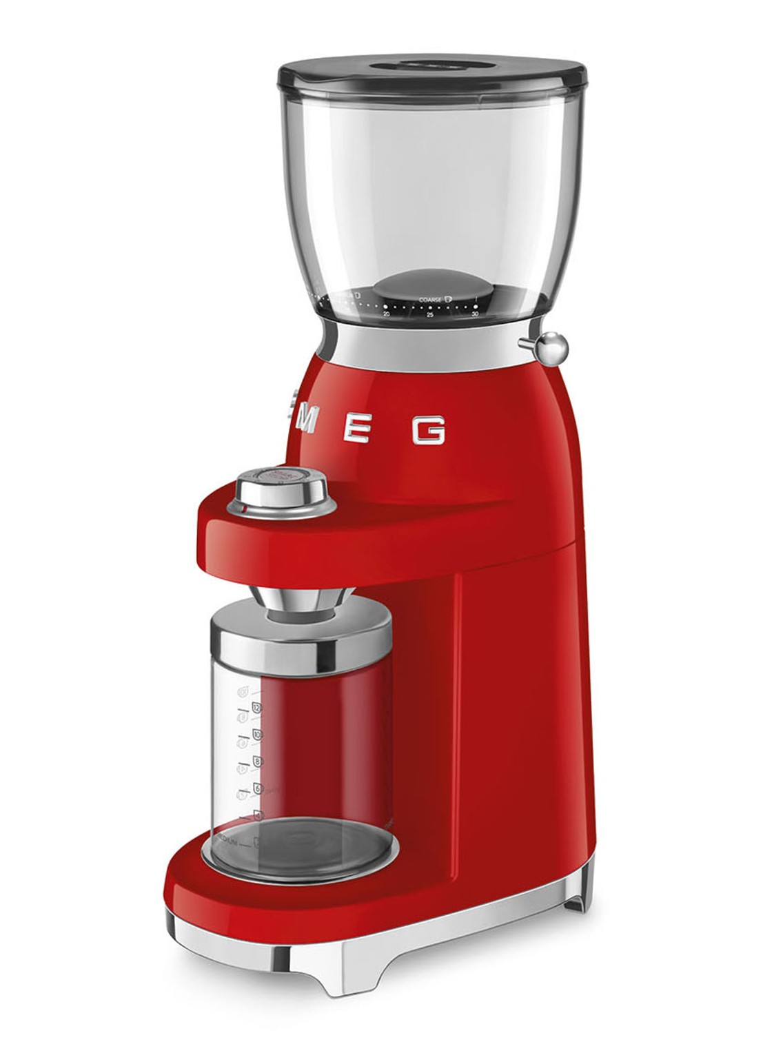 SMEG 50's Style koffiemolen CGF11RDEU - achterkant 3 rood