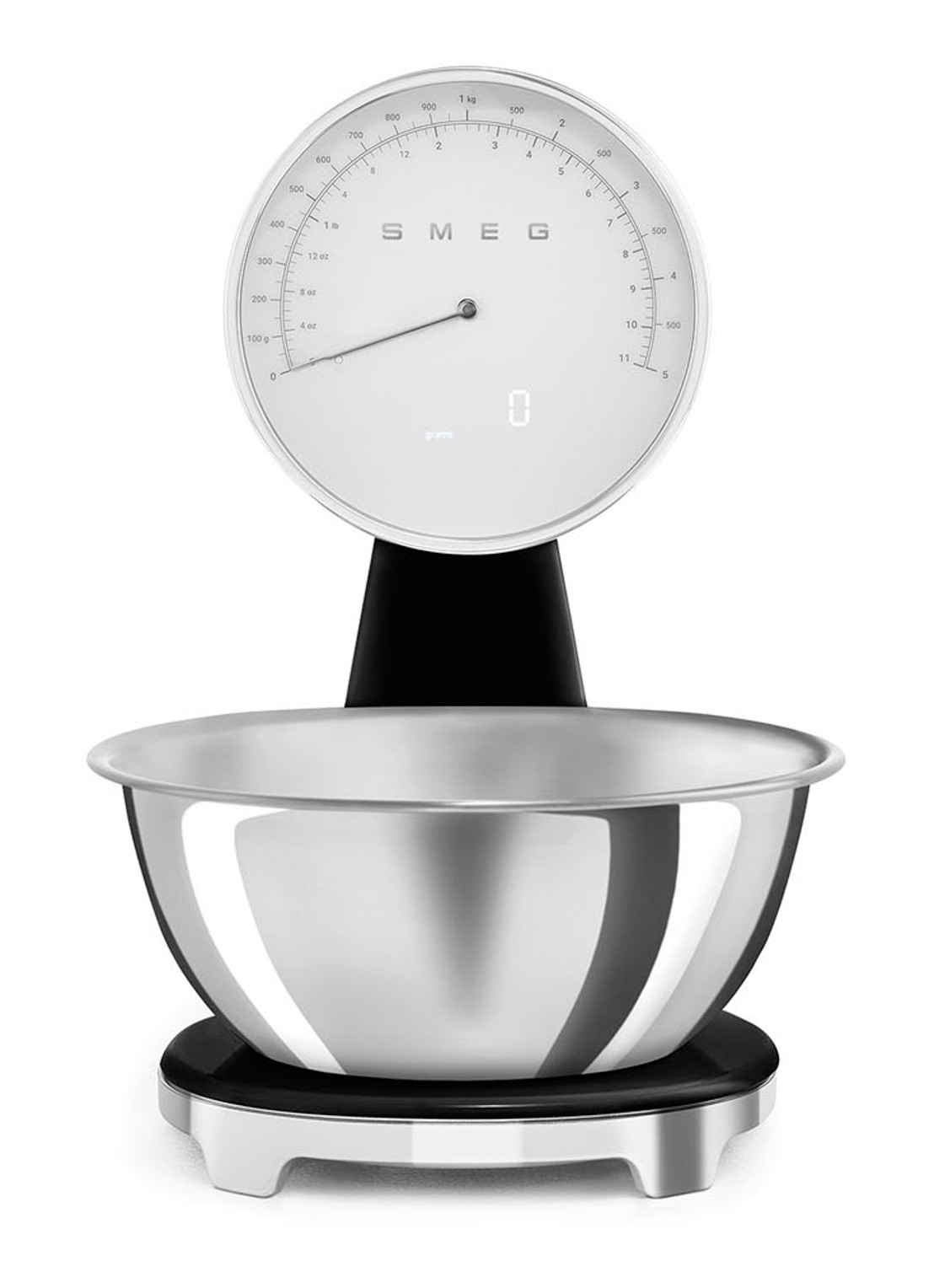 SMEG Digitale analoog keukenweegschaal - voorkant 4 zwart