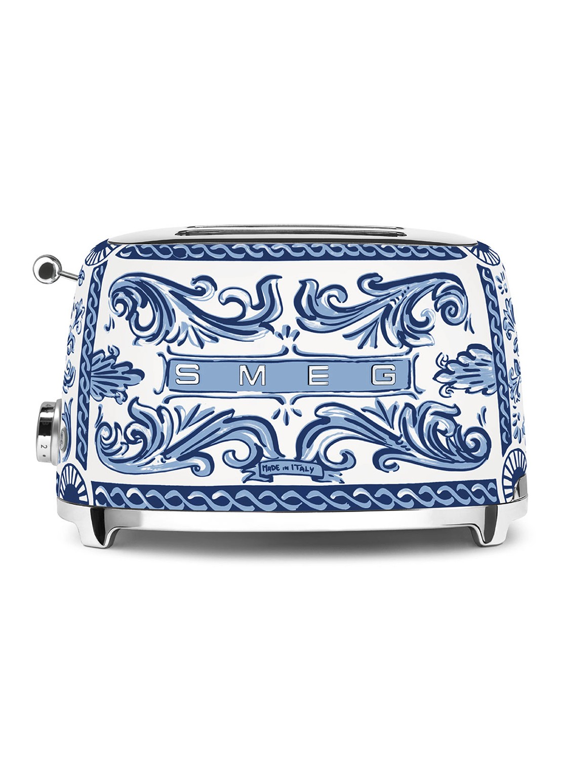 SMEG Dolce & Gabbana Blu Mediterraneo broodrooster TSF01DGBEU - voorkant 2 blu mediterraneo