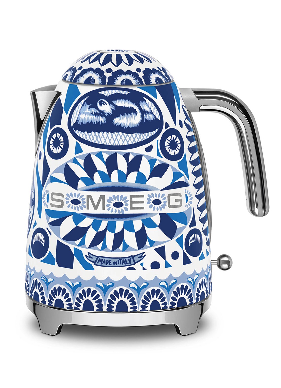 SMEG Dolce & Gabbana Blu Mediterraneo waterkoker KLF03DGBEU - voorkant blu mediterraneo