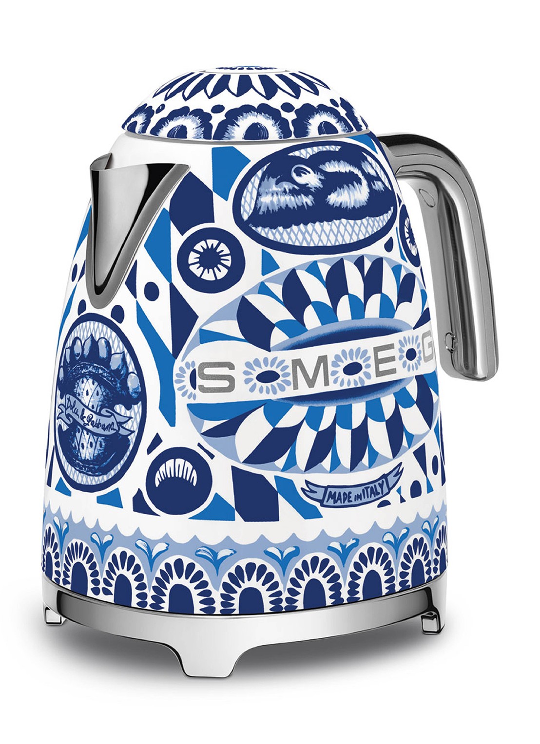 SMEG Dolce & Gabbana Blu Mediterraneo waterkoker KLF03DGBEU - voorkant 2 blu mediterraneo