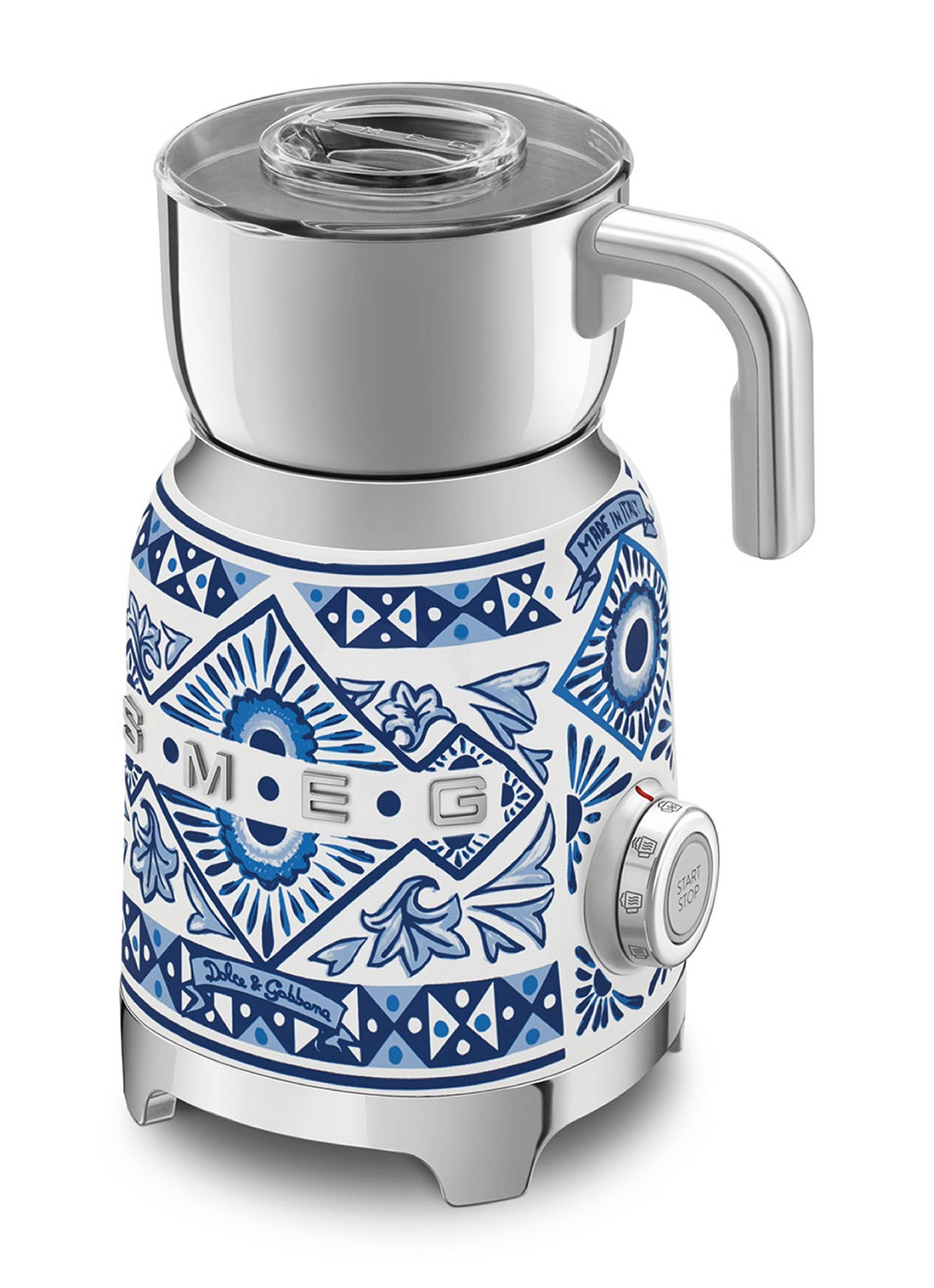 SMEG Melkopschuimer MFF01DGBEU - voorkant 2 blu mediterraneo