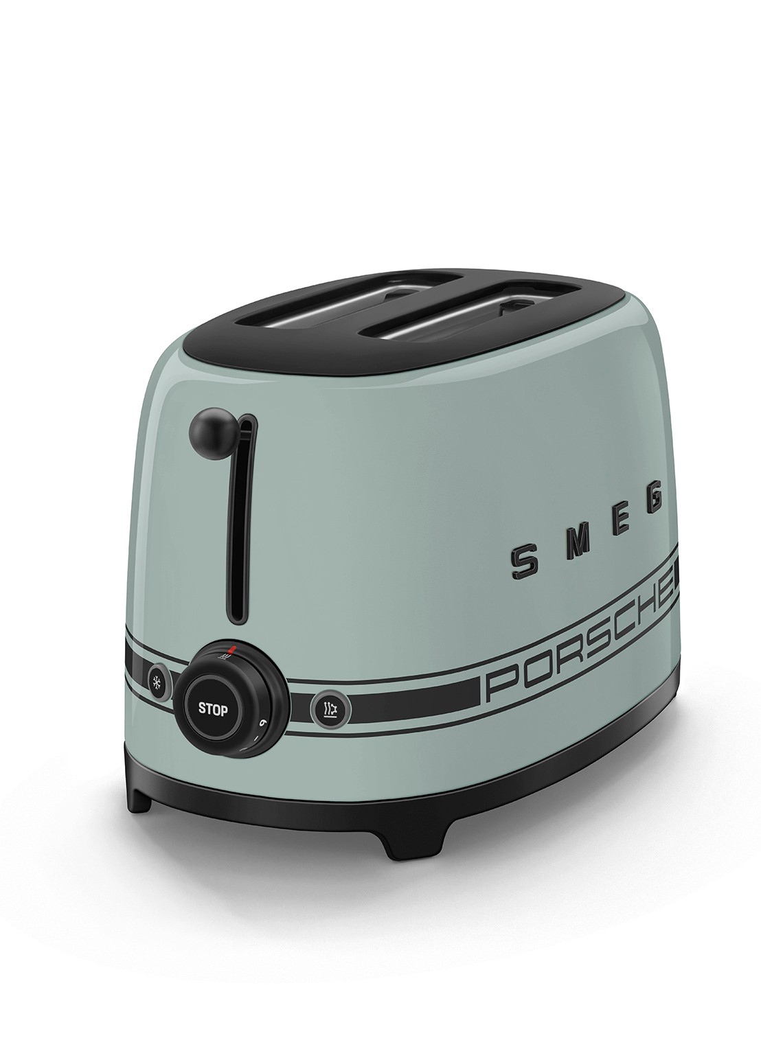 SMEG Porsche broodrooster 2-slots - voorkant 3 lindegroen