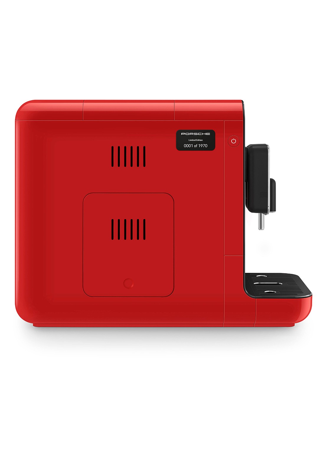SMEG Porsche volautomatische espressomachine BCC12 - limited editon - achterkant rood