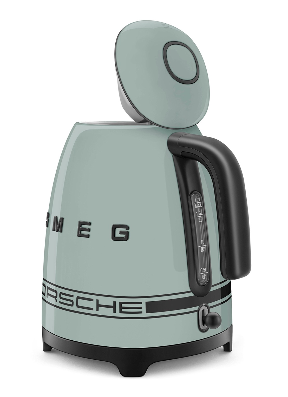 SMEG Porsche waterkoker 1,7 liter KLF03 - achterkant lindegroen