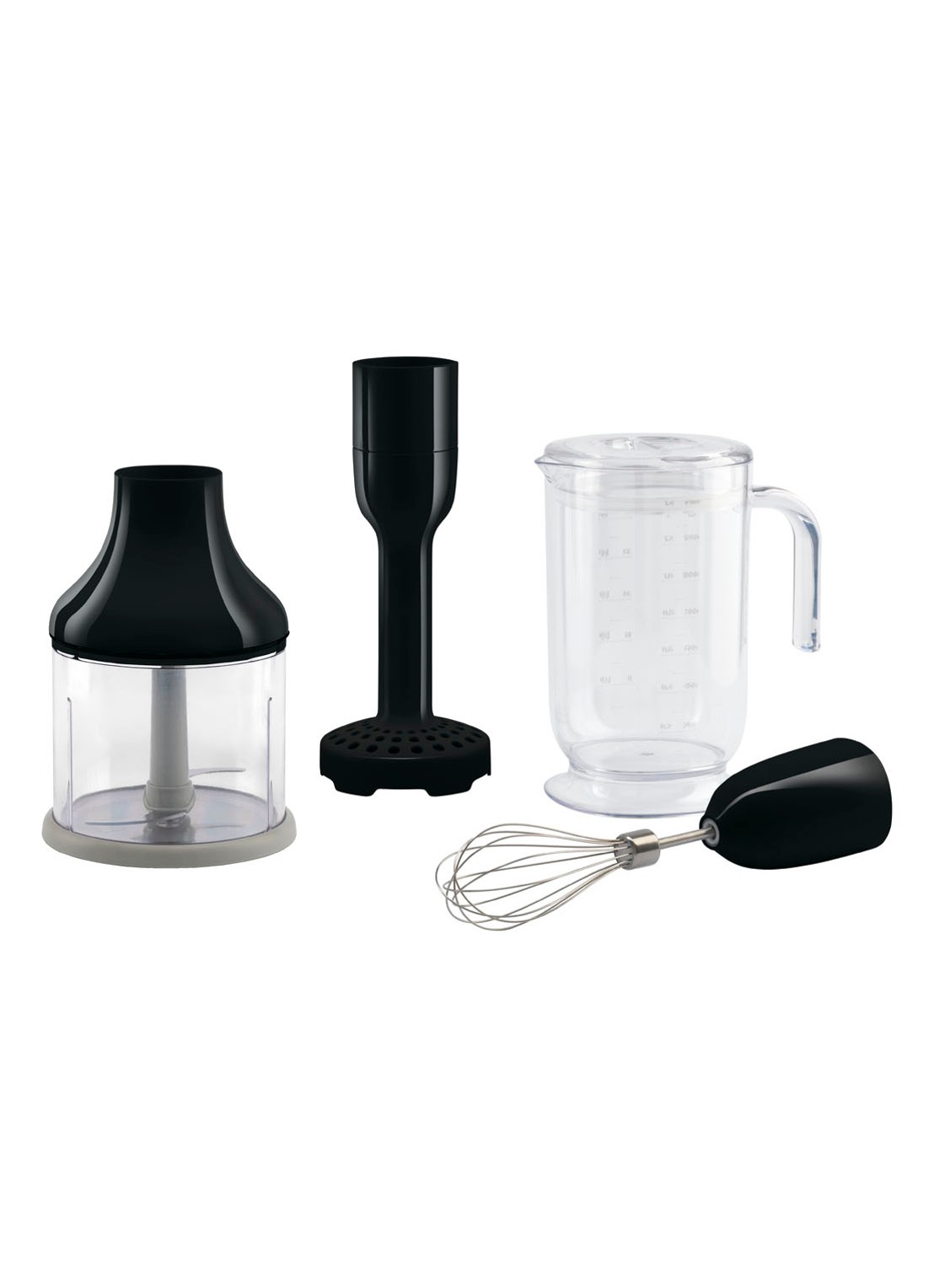 SMEG Staafmixer accessoires 4-delig HBAC01BL - voorkant zwart
