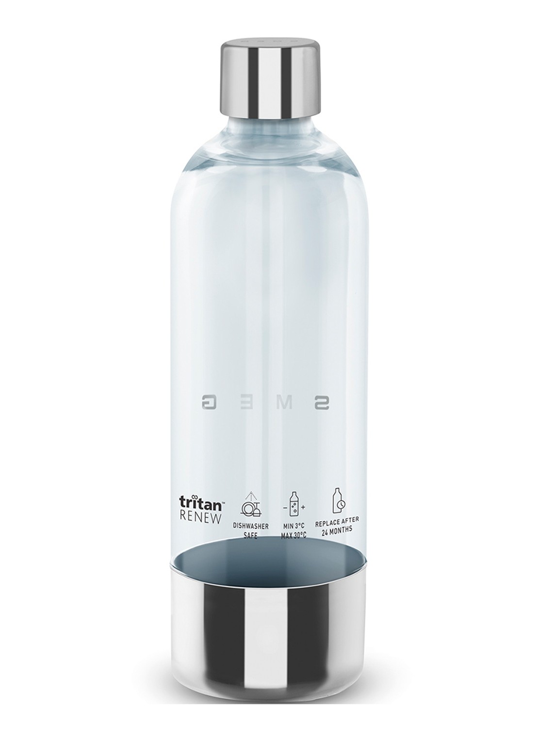 SMEG Waterfles voor Bruiswatertoestel 1 liter SKC01 - voorkant 2 transparant