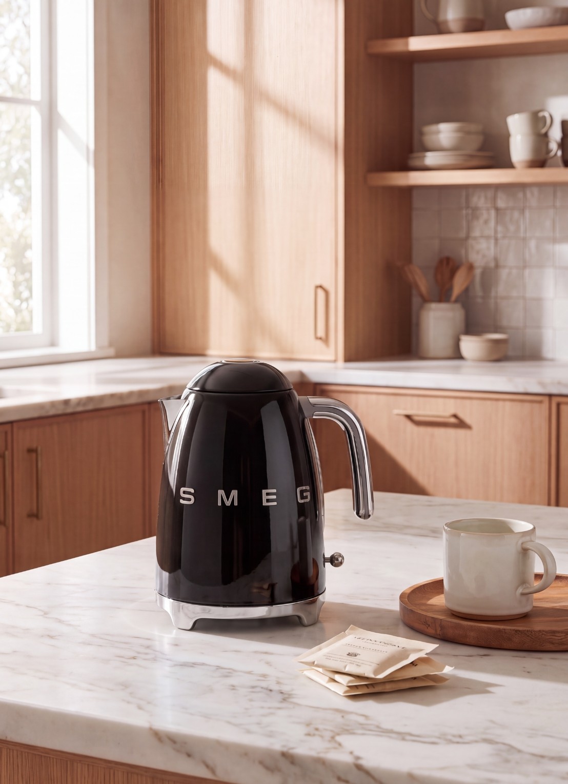 SMEG Waterkoker 1,7 liter KLF03BLEU - detail 3 zwart