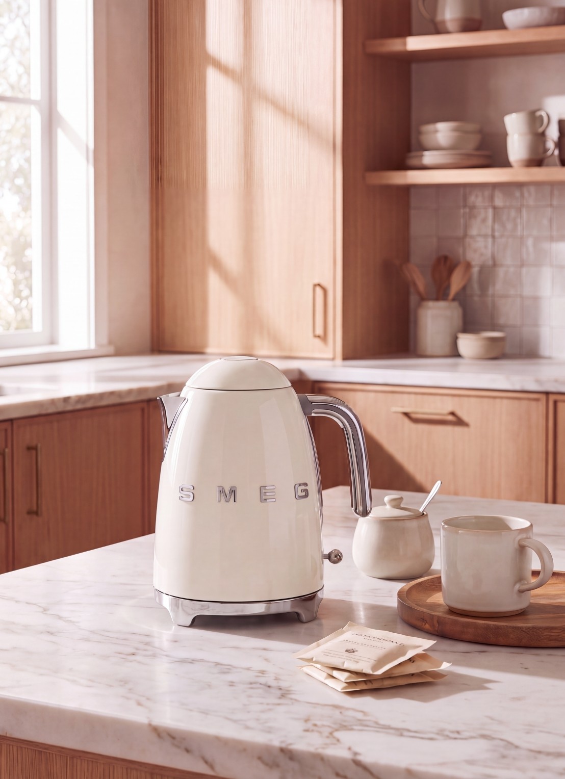 SMEG Waterkoker 1,7 liter KLF03CREU - detail 2 crème