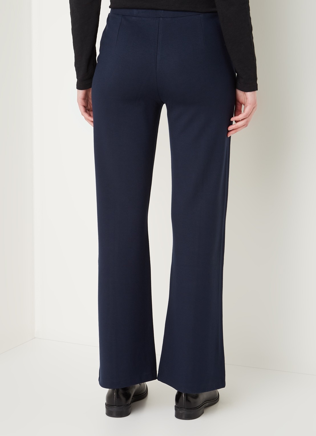 Smith & Soul High waist flared fit broek met splitten en steekzakken - achterkant 2 donkerblauw
