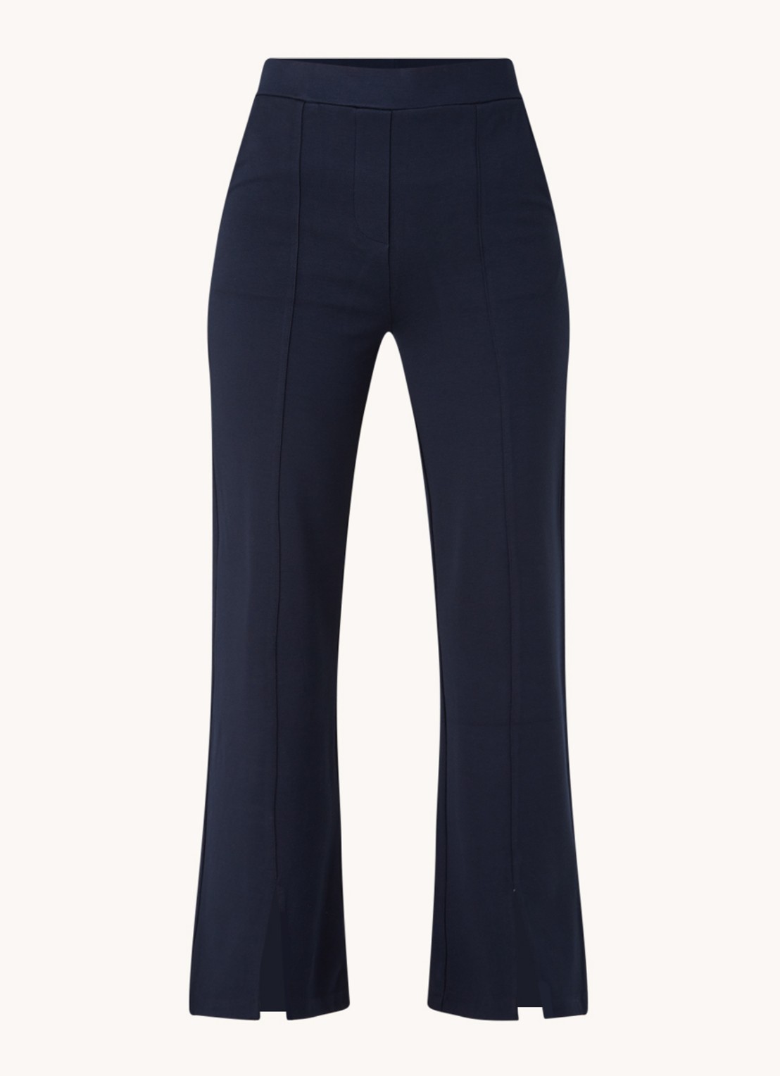 Smith & Soul High waist flared fit broek met splitten en steekzakken - voorkant 3 donkerblauw