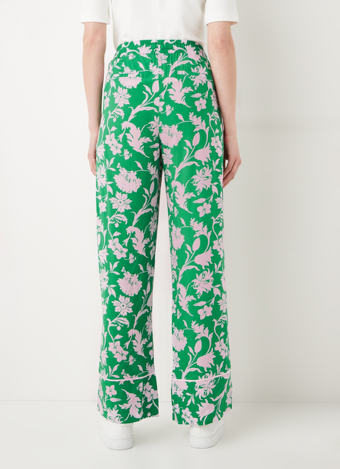 Smith & Soul High waist loose fit pantalon met bloemenprint - achterkant 2 groen