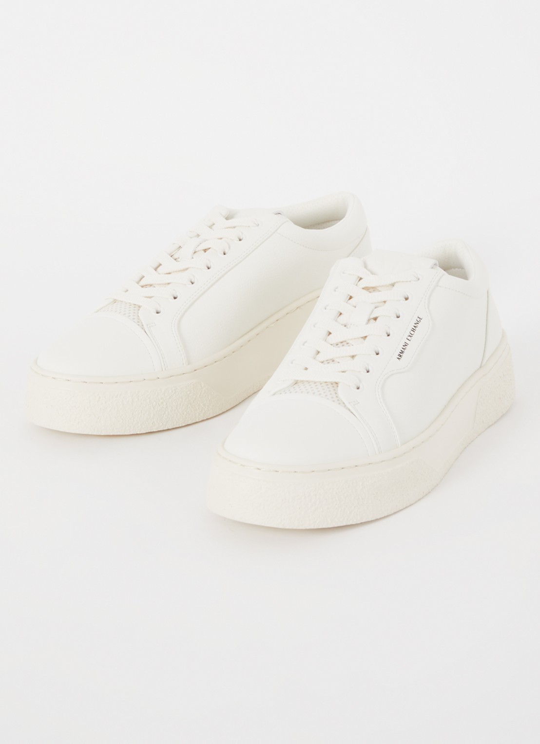 Sneaker met logo - detail gebroken wit