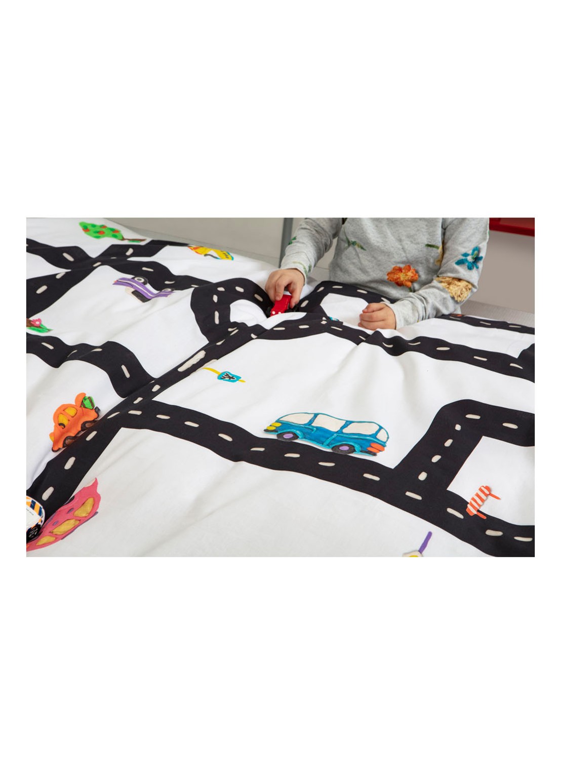 Snurk Clay Traffic katoenen dekbedovertrekset 160TC  - inclusief kussenslopen - detail 5 wit