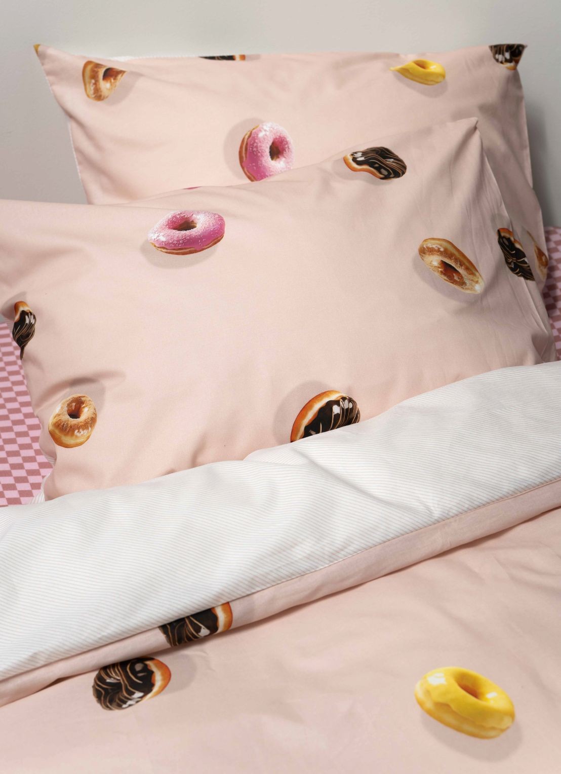Snurk Donuts dekbedovertrekset van katoen 160TC - inclusief kussenslopen - detail 4 lichtroze