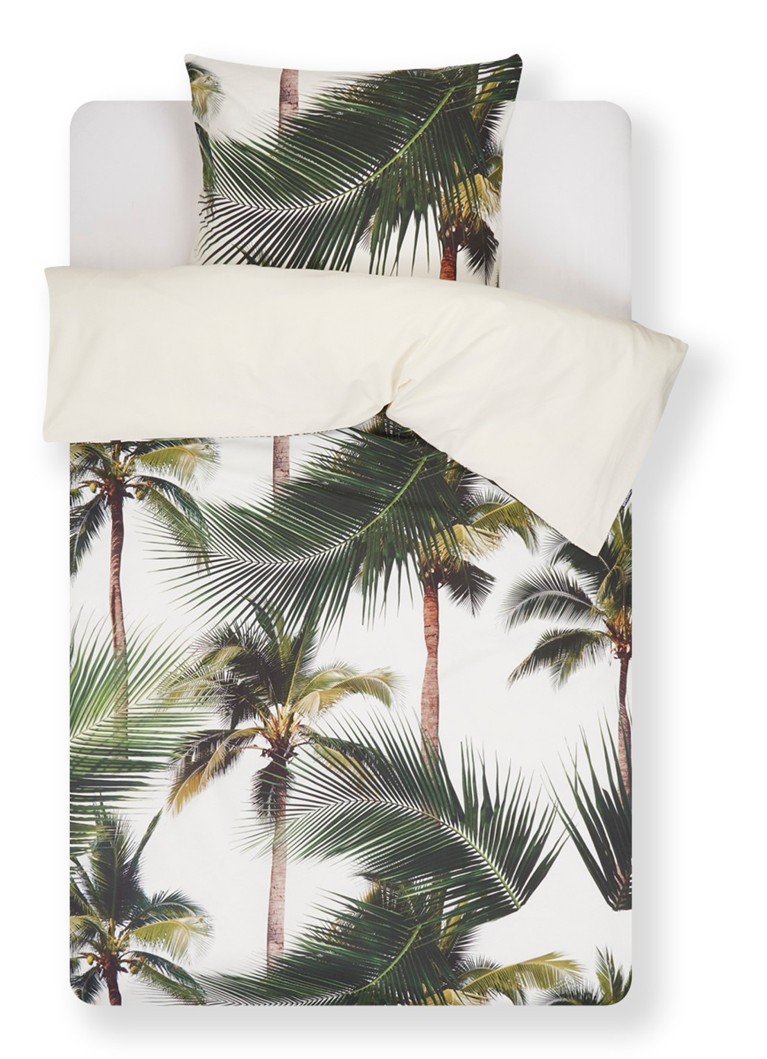 Snurk Palm Beach  katoenen dekbedovertrekset 160TC - inclusief kussenslopen - voorkant wit