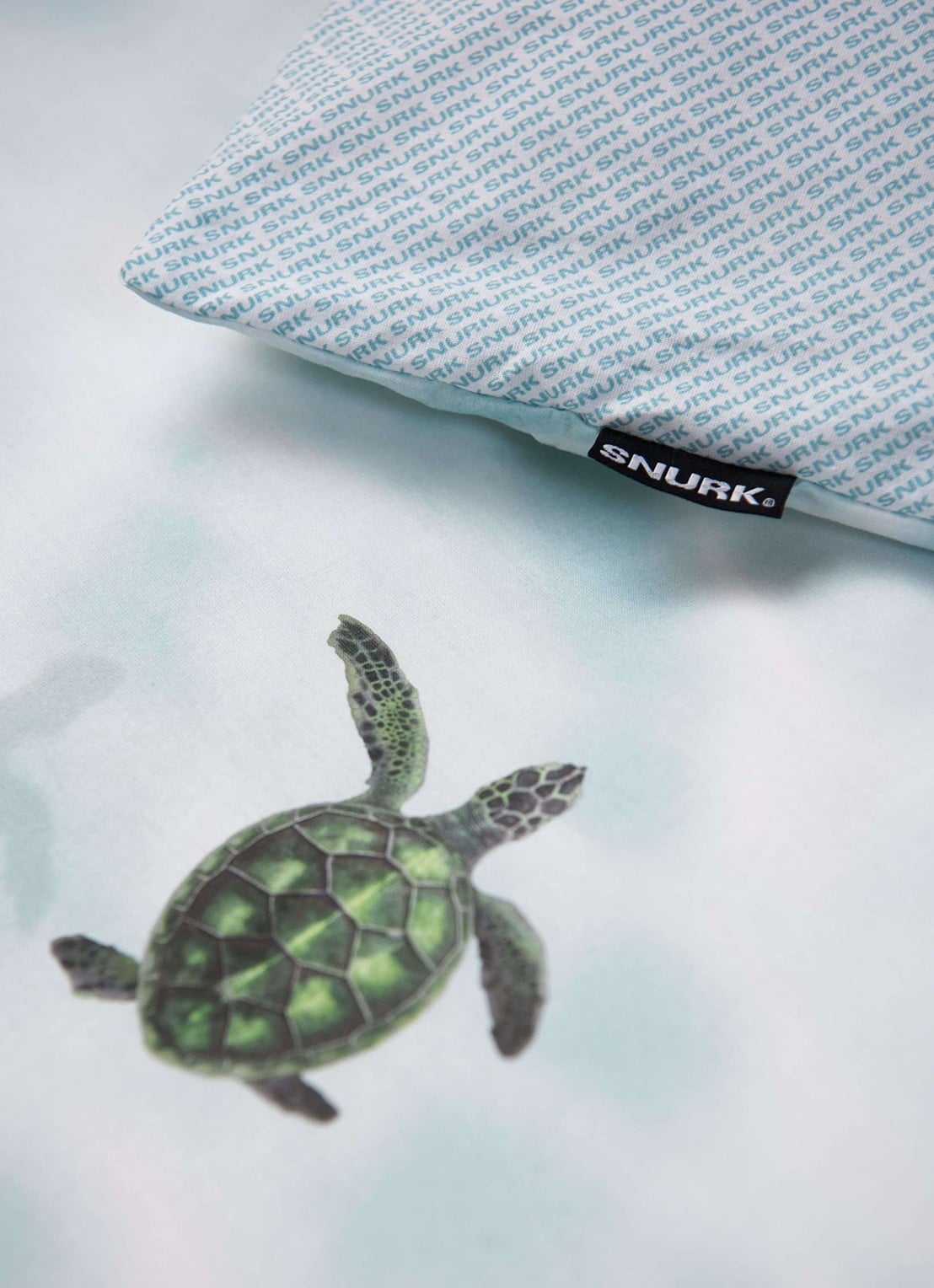 Snurk Sea Turtles dekbedovertrek van  katoen - inclusief kussensloop - detail 2 lichtblauw