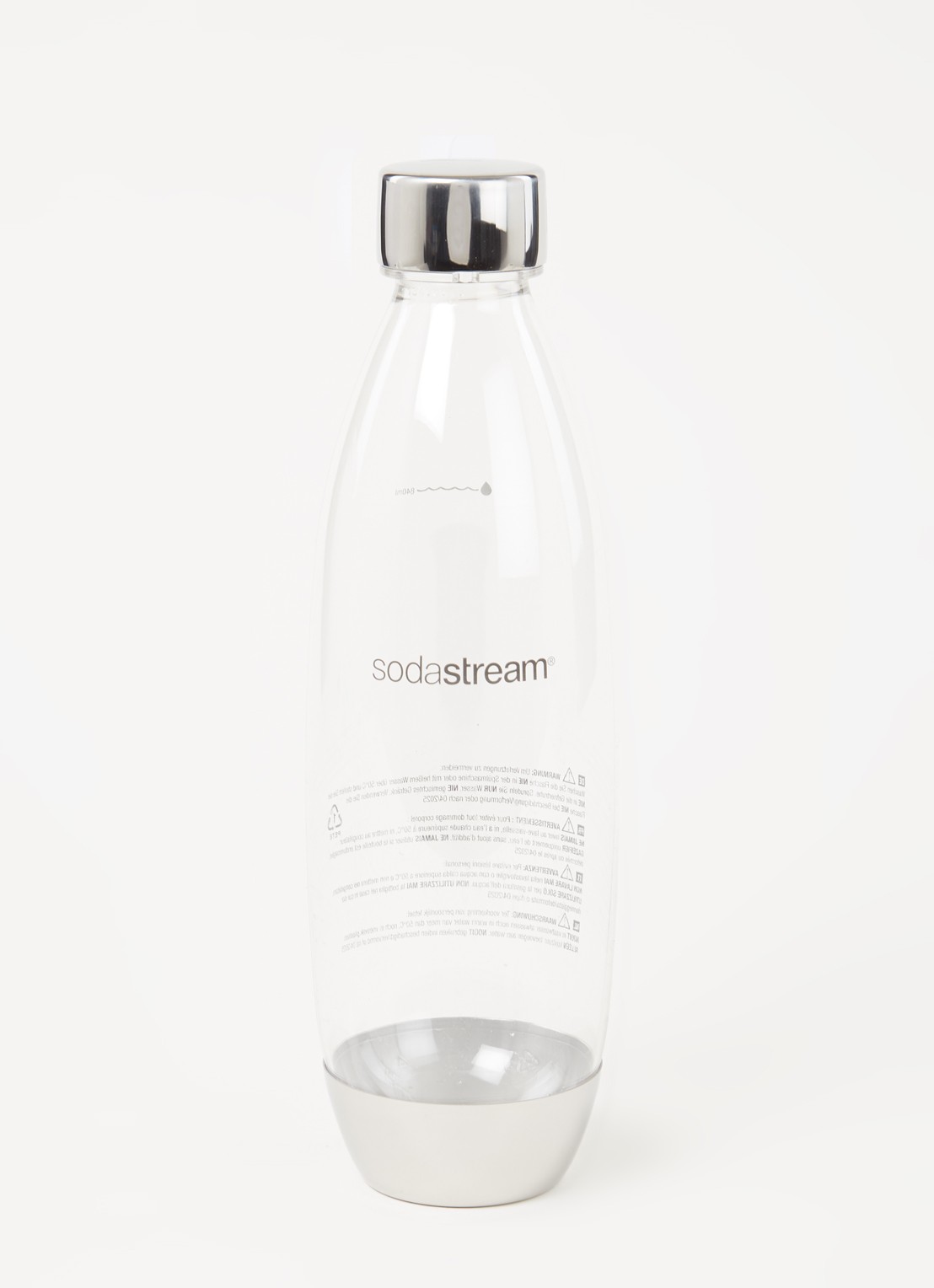 SodaStream Metal Fuse Bottle vulfles voor bruiswater 1 liter - voorkant 2 zilver