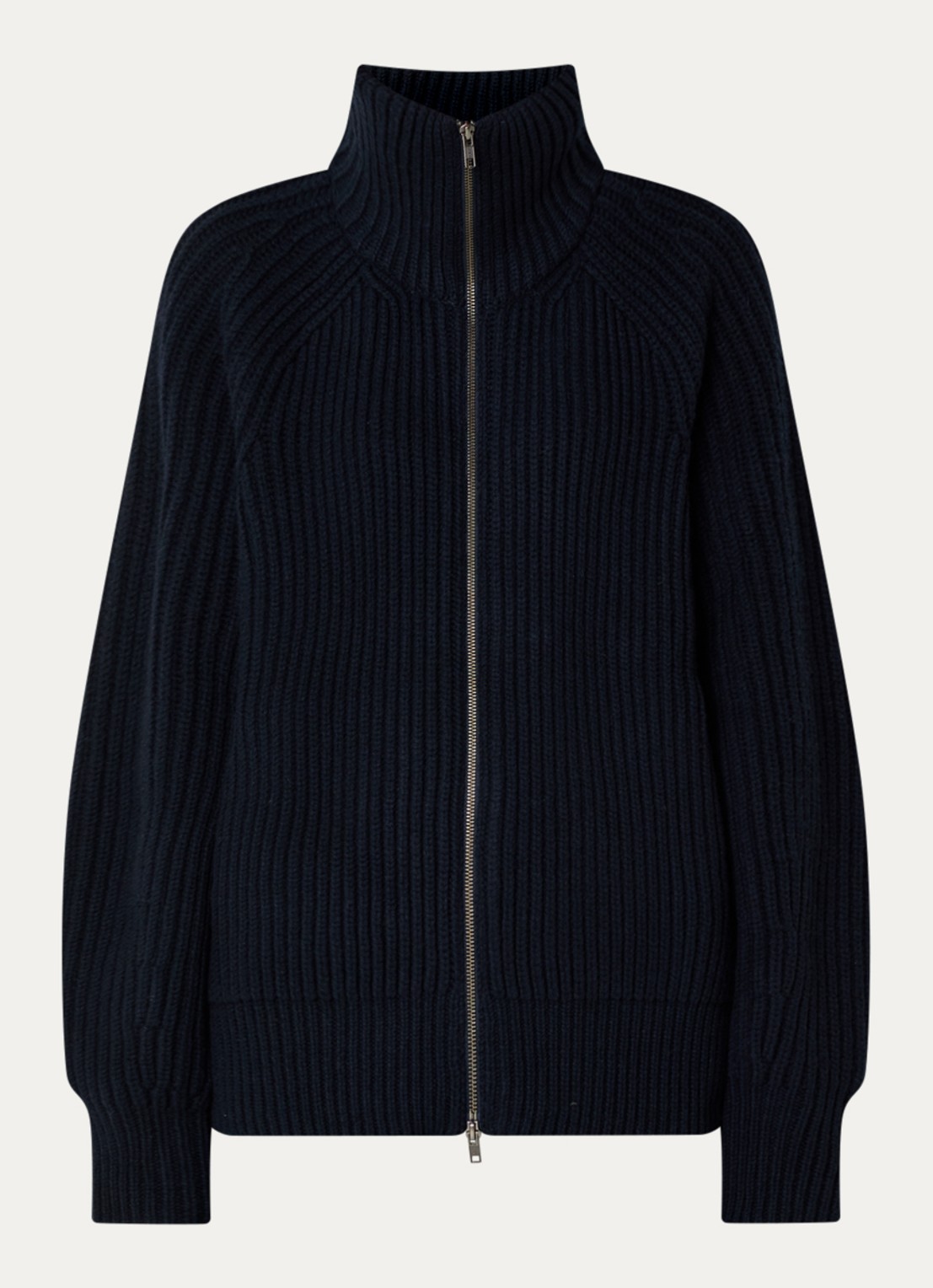 Soeur Jasper grofgebreide vest van merino wol - voorkant 2 donkerblauw