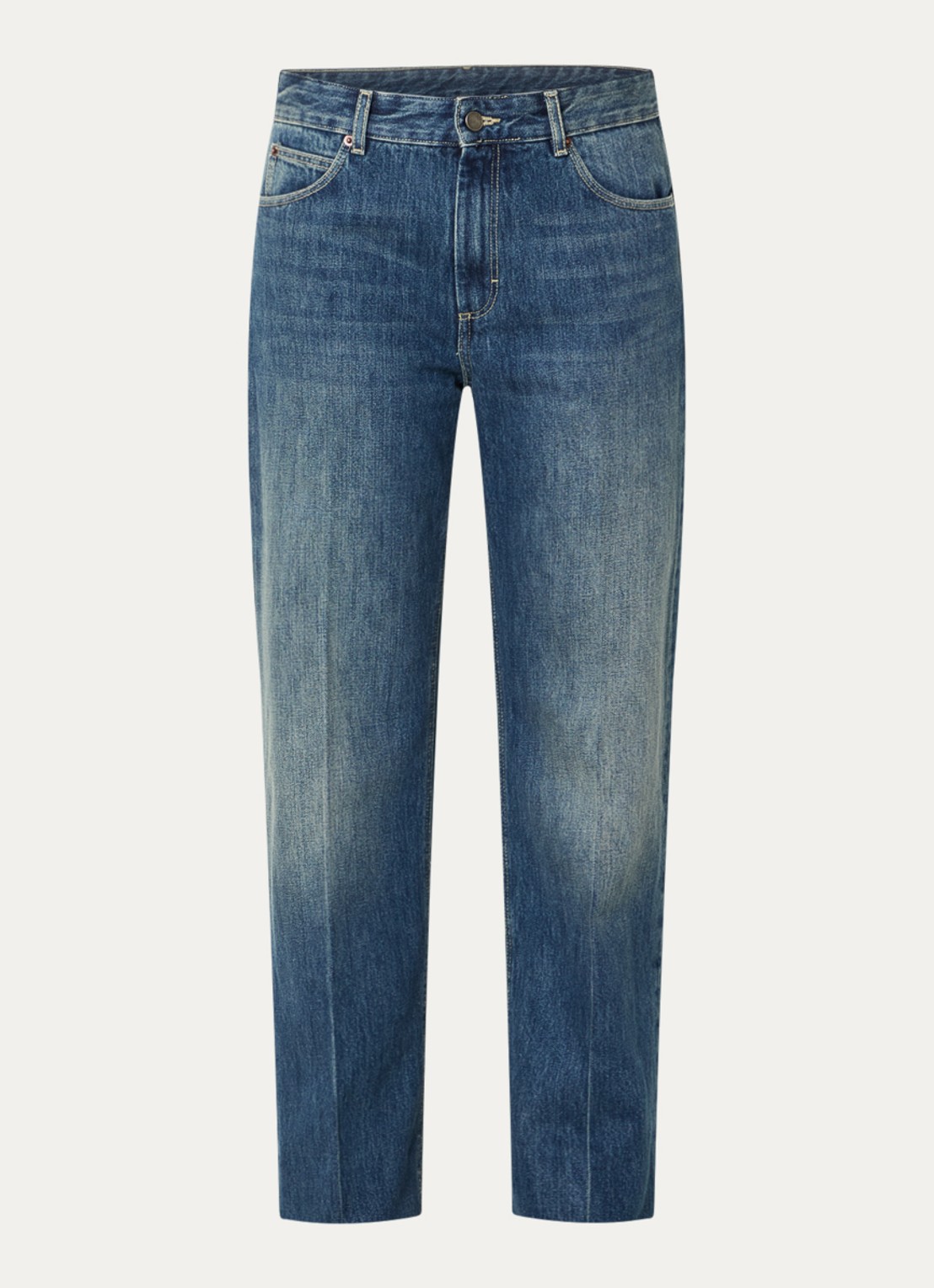 Soeur Jerry mid waist straight leg jeans met donkere wassing - voorkant 4 indigo