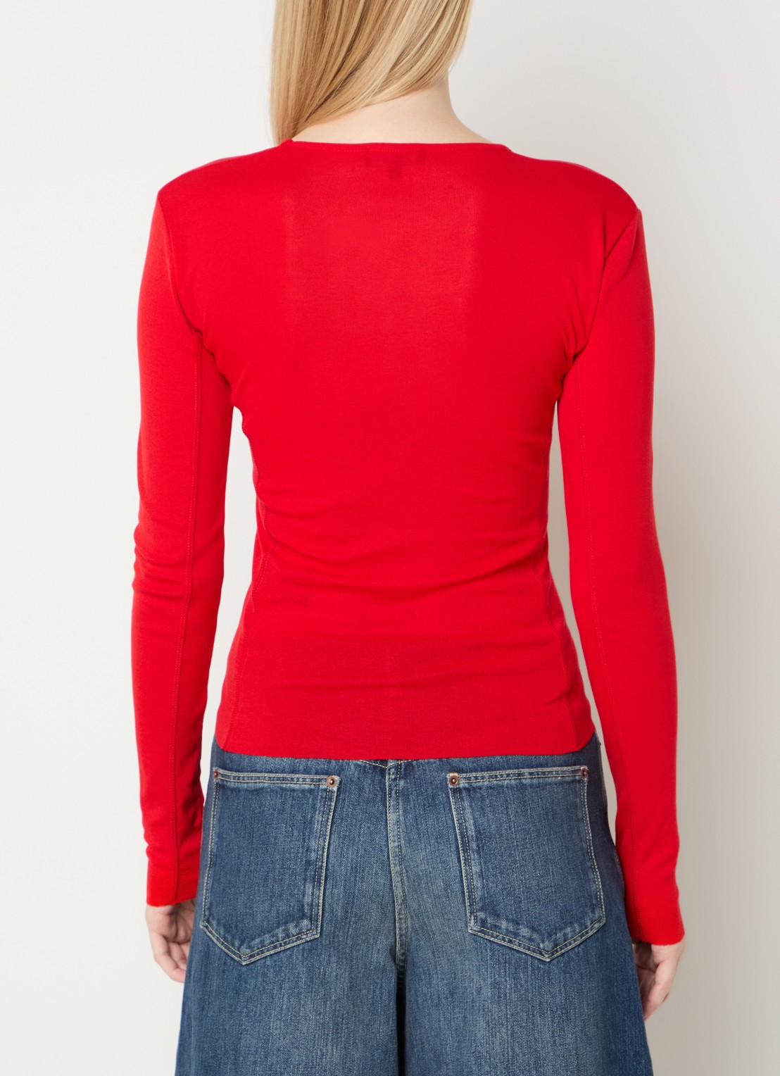 Soeur Lester longsleeve met siernaad - achterkant 2 rood