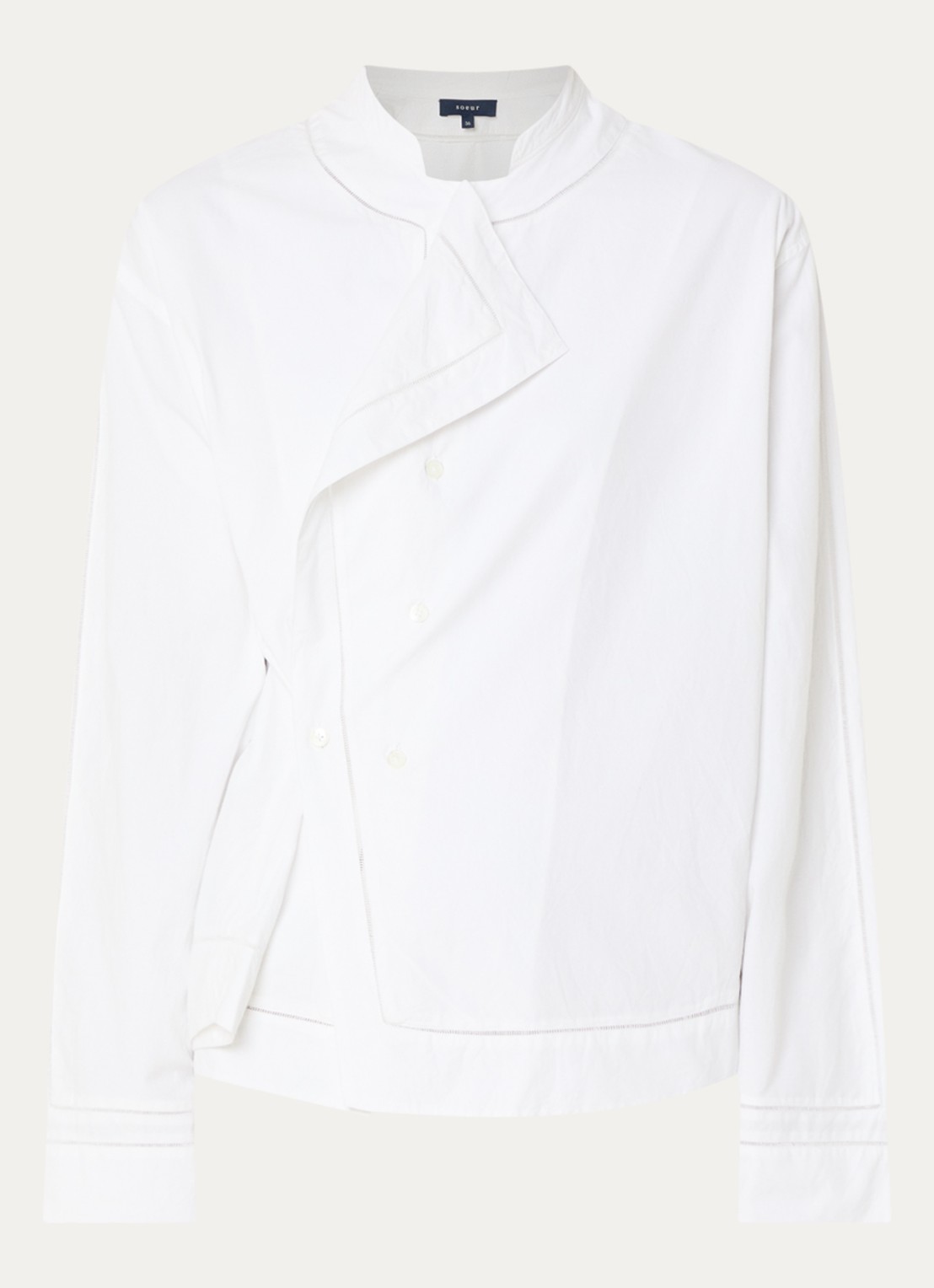 Soeur Lorraine blouse met opstaande kraag - voorkant 2 wit