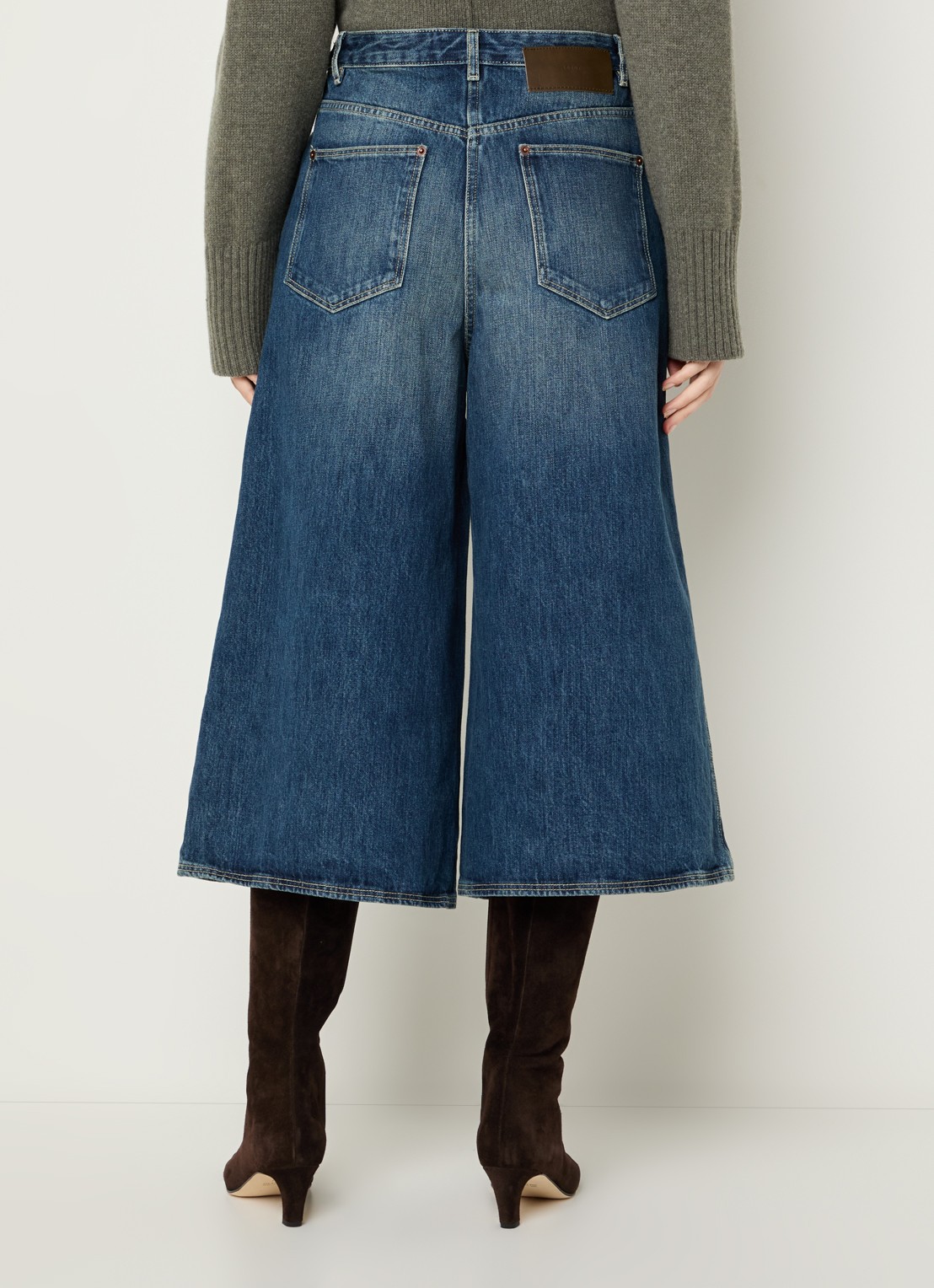 Soeur Lyse high waist wide fit korte broek van denim  - achterkant 5 jeans