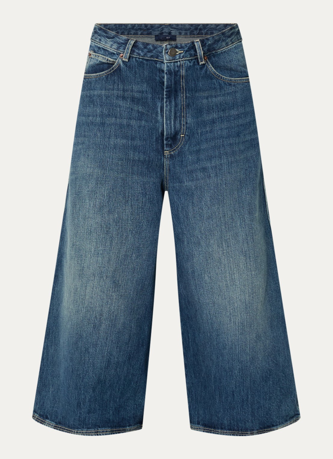 Soeur Lyse high waist wide fit korte broek van denim  - voorkant 3 jeans