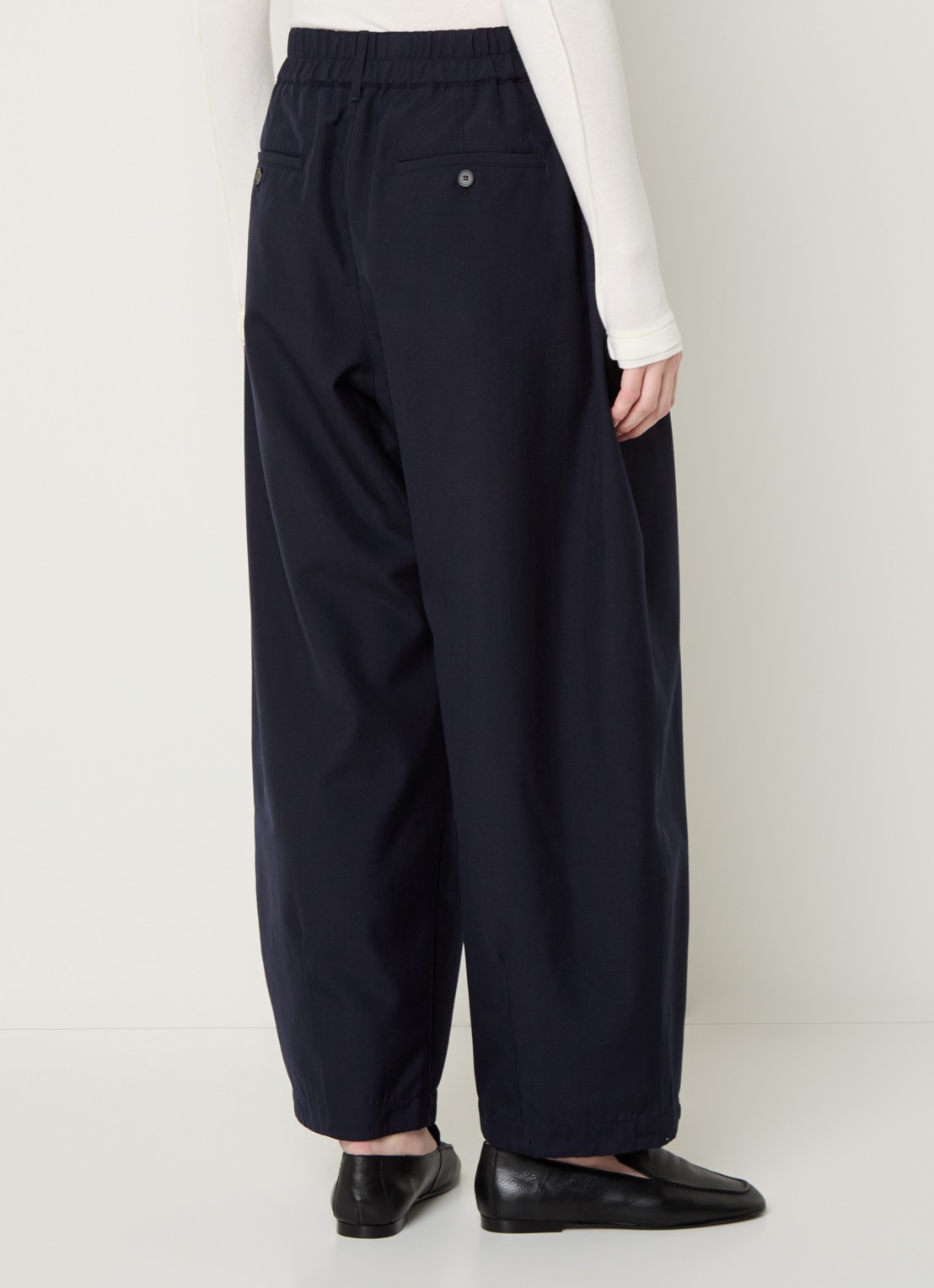 Soeur Vernon high waist balloon fit broek met steekzakken - achterkant indigo