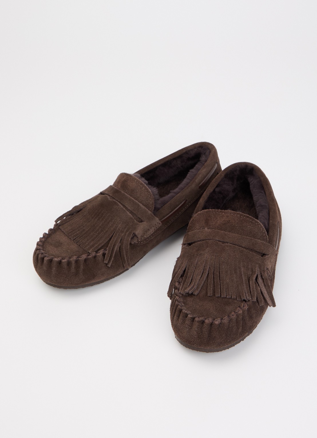 Sofie Schnoor Ammiesw pantoffel van suède met vacht - detail 2 donkerbruin