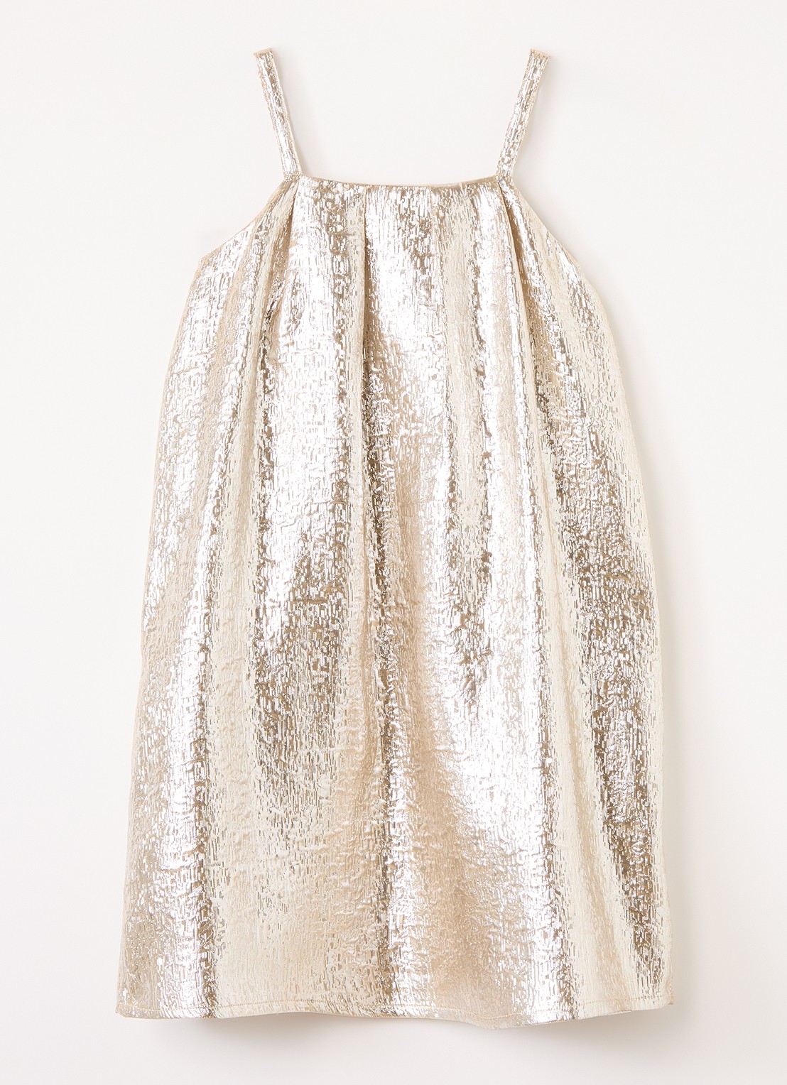 Sofie Schnoor Andysy jurk met metallic finish - voorkant goud