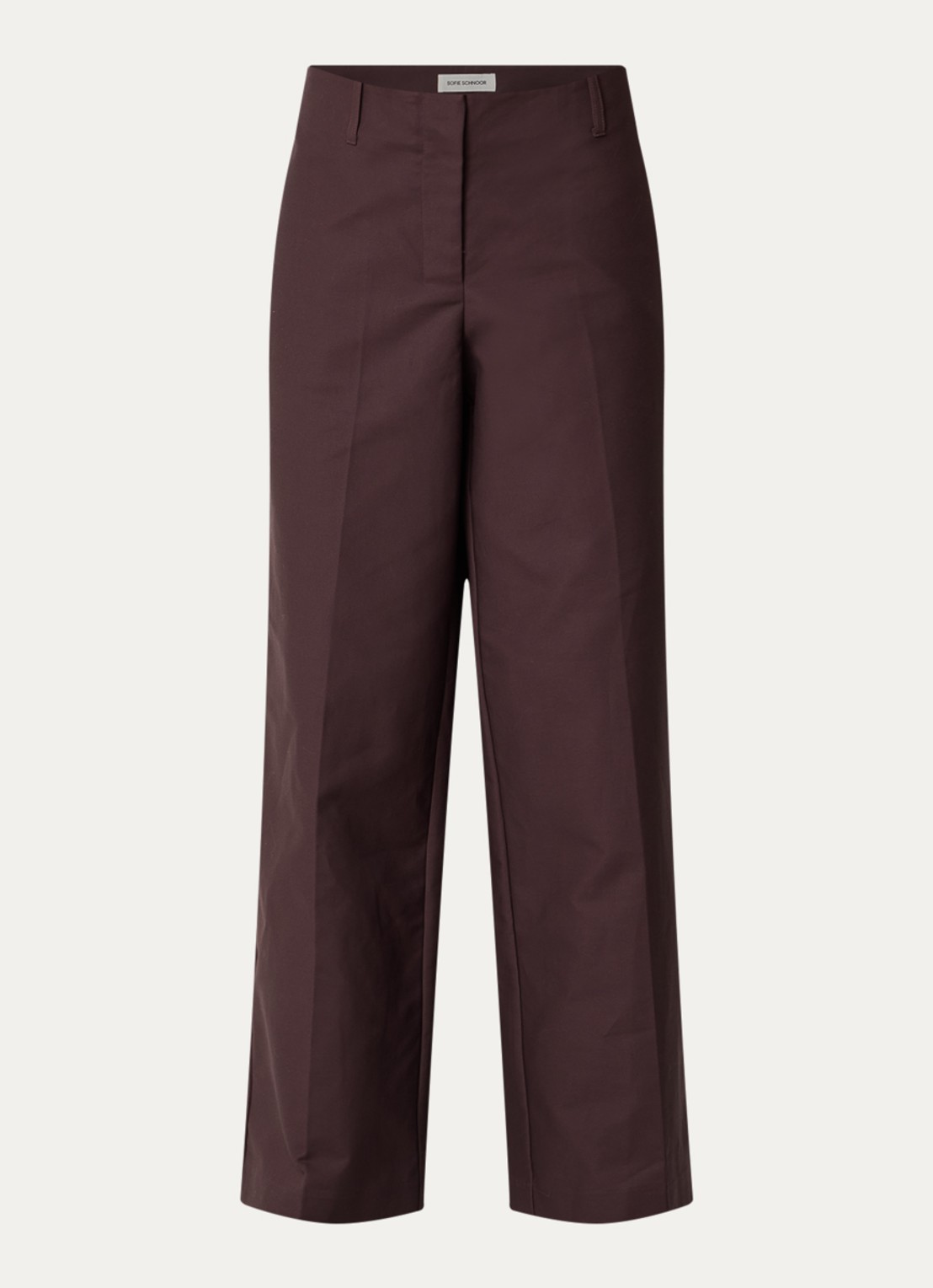 Sofie Schnoor Avauasw high waist wide fit pantalon met steekzakken - voorkant 2 bruin