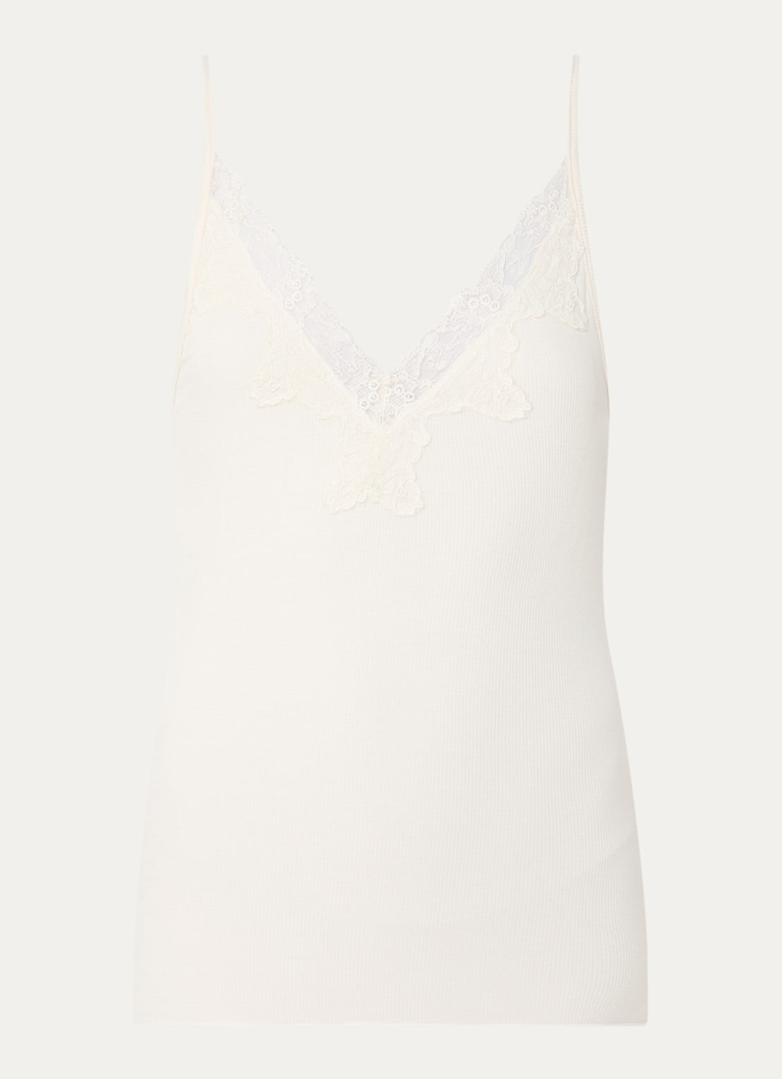 Sofie Schnoor Ayoo tanktop met kant - voorkant gebroken wit