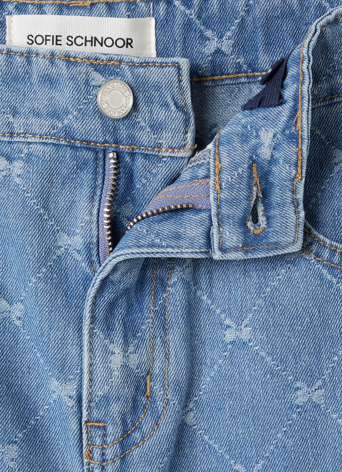 Sofie Schnoor Balloon fit jeans met print - detail indigo