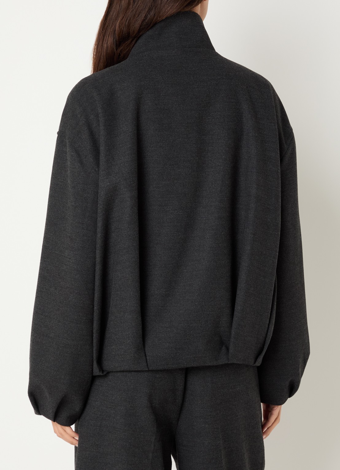 Sofie Schnoor Becky sweatvest met opstaande kraag - achterkant 2 donkergrijs