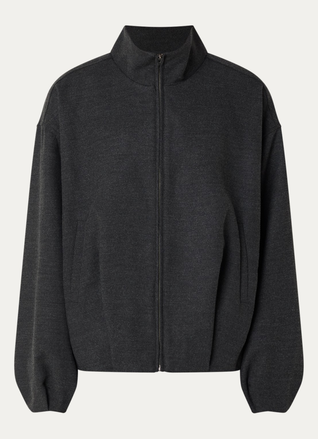 Sofie Schnoor Becky sweatvest met opstaande kraag - voorkant 3 donkergrijs