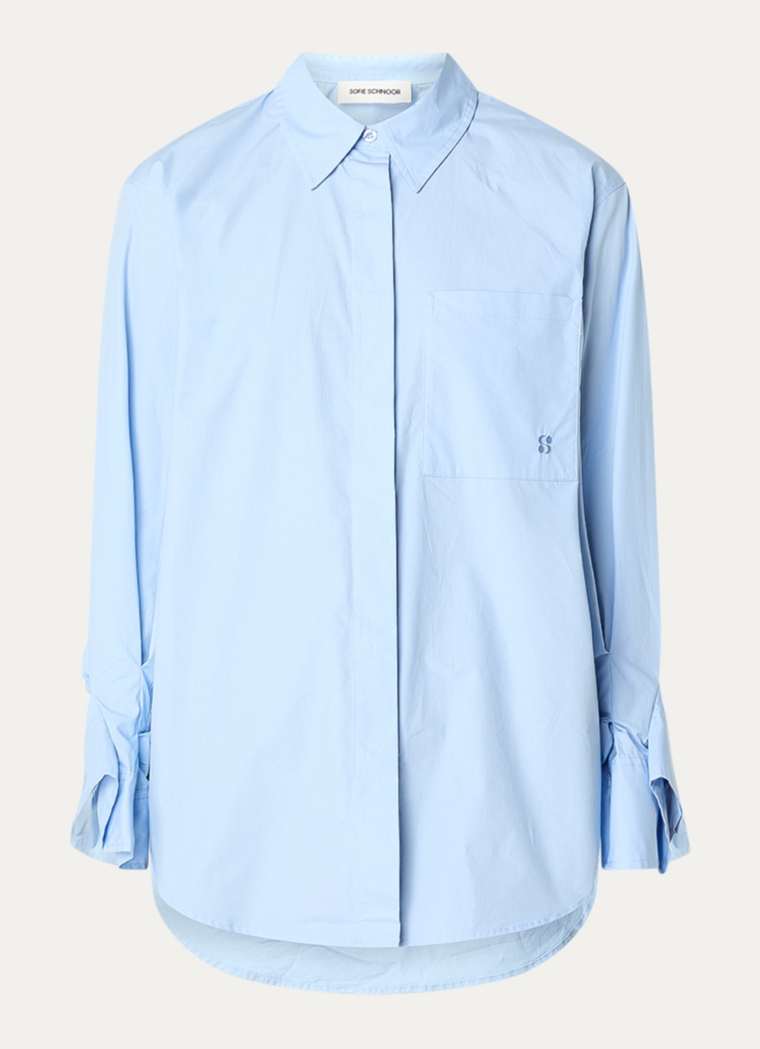 Sofie Schnoor Blouse met borstzak  - voorkant 2 staalblauw