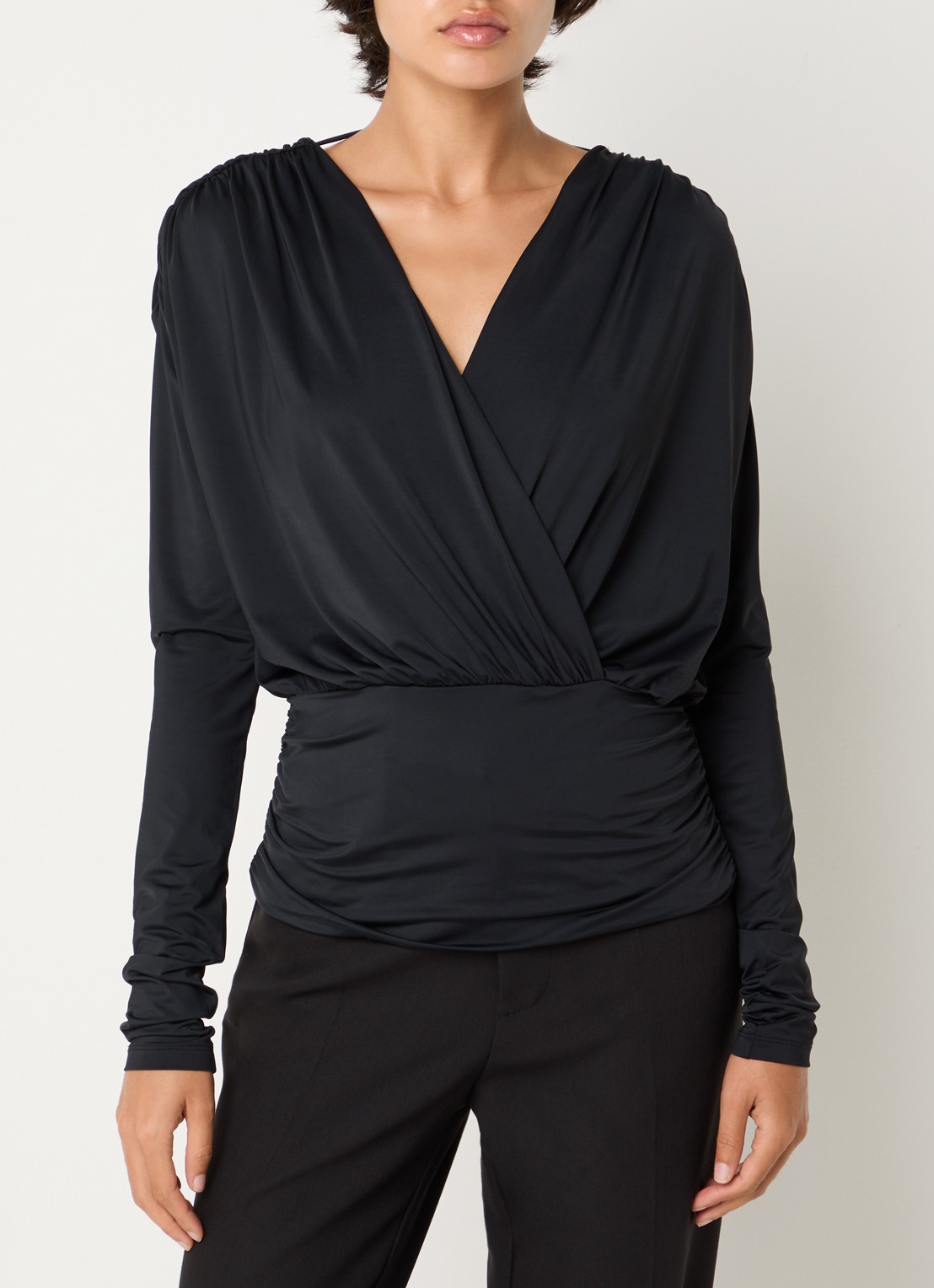 Sofie Schnoor Briannasw top met V-hals - detail zwart