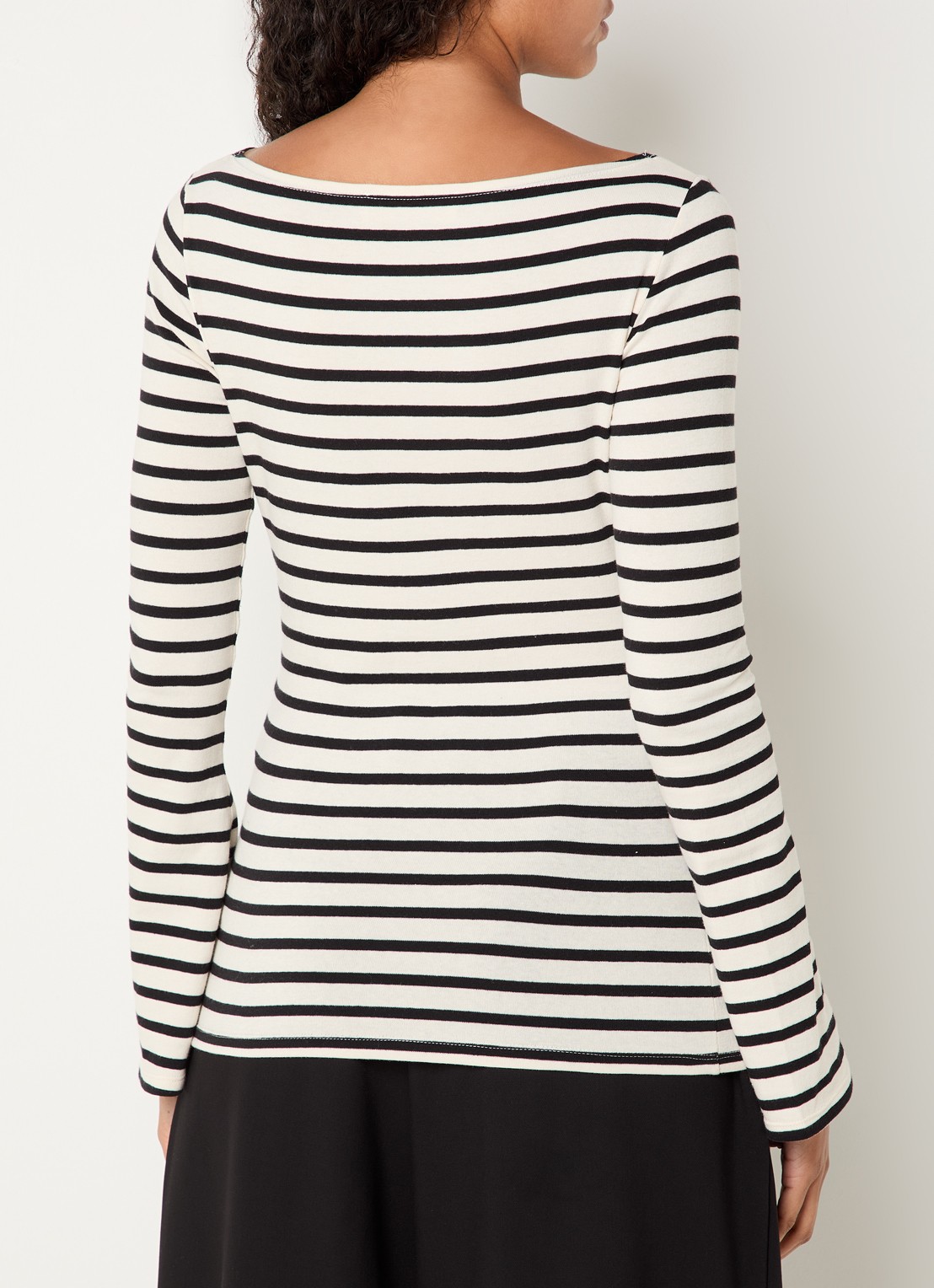 Sofie Schnoor Cece top met boothals en streepprint - achterkant 4 creme