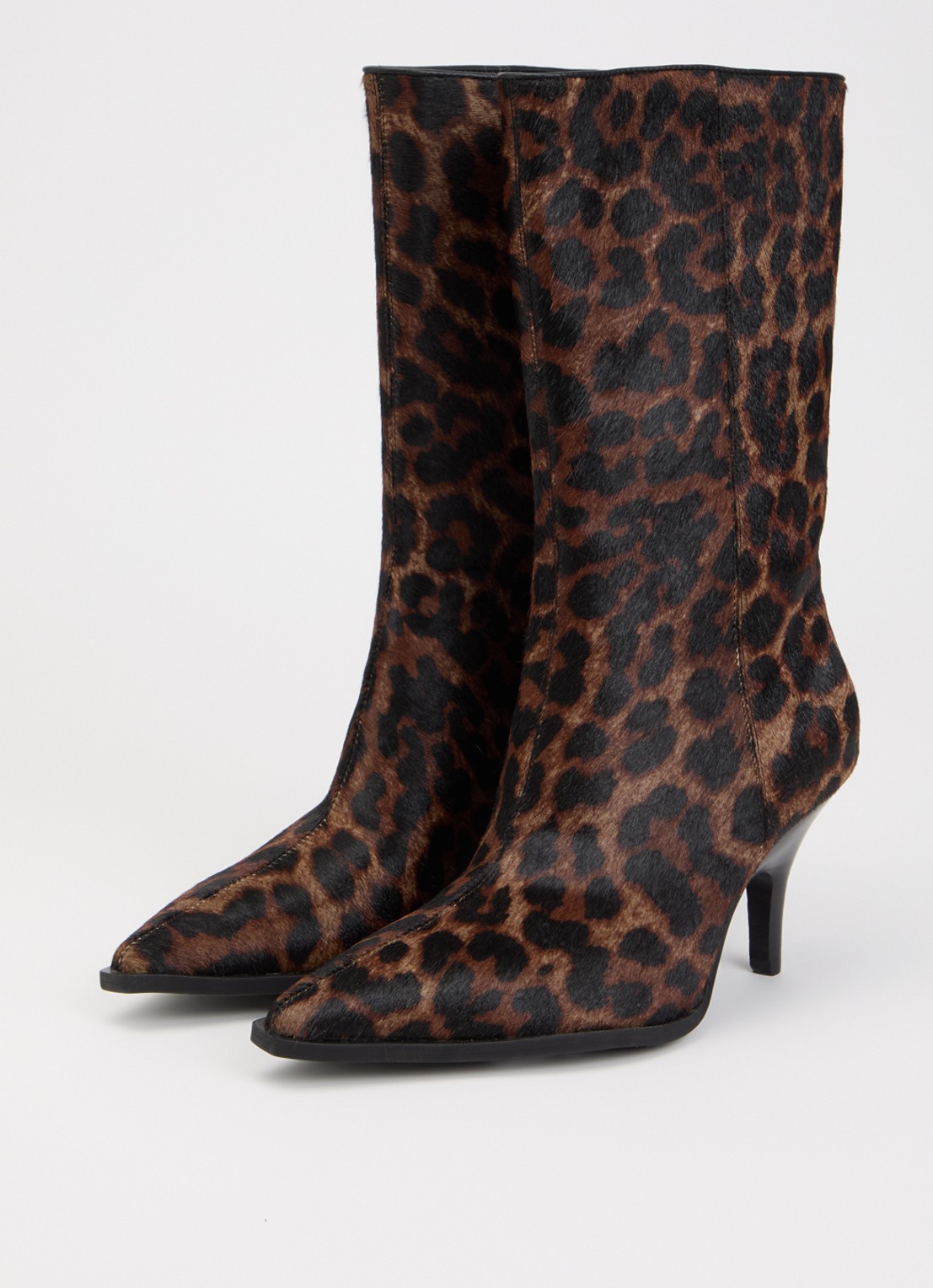 Sofie Schnoor Celinasw enkellaarsje van leer met ponyhair - detail 3 roodbruin