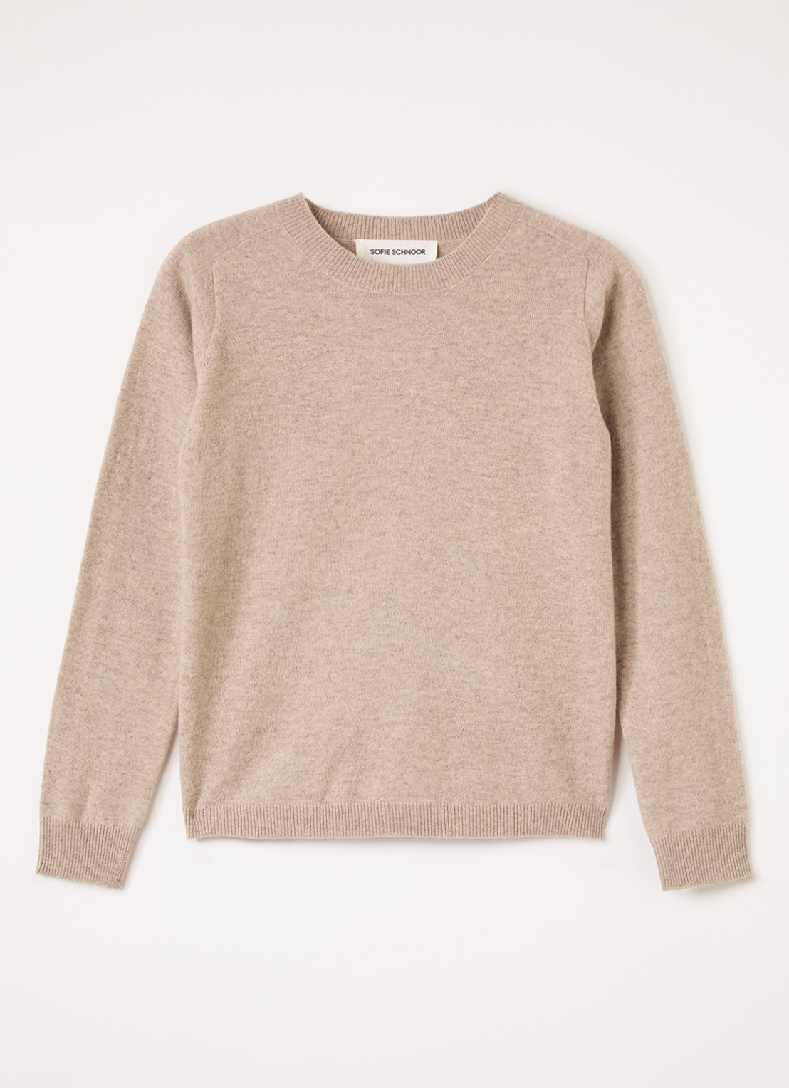 Sofie Schnoor Deliasy fijngebreide pullover van wol - voorkant beige