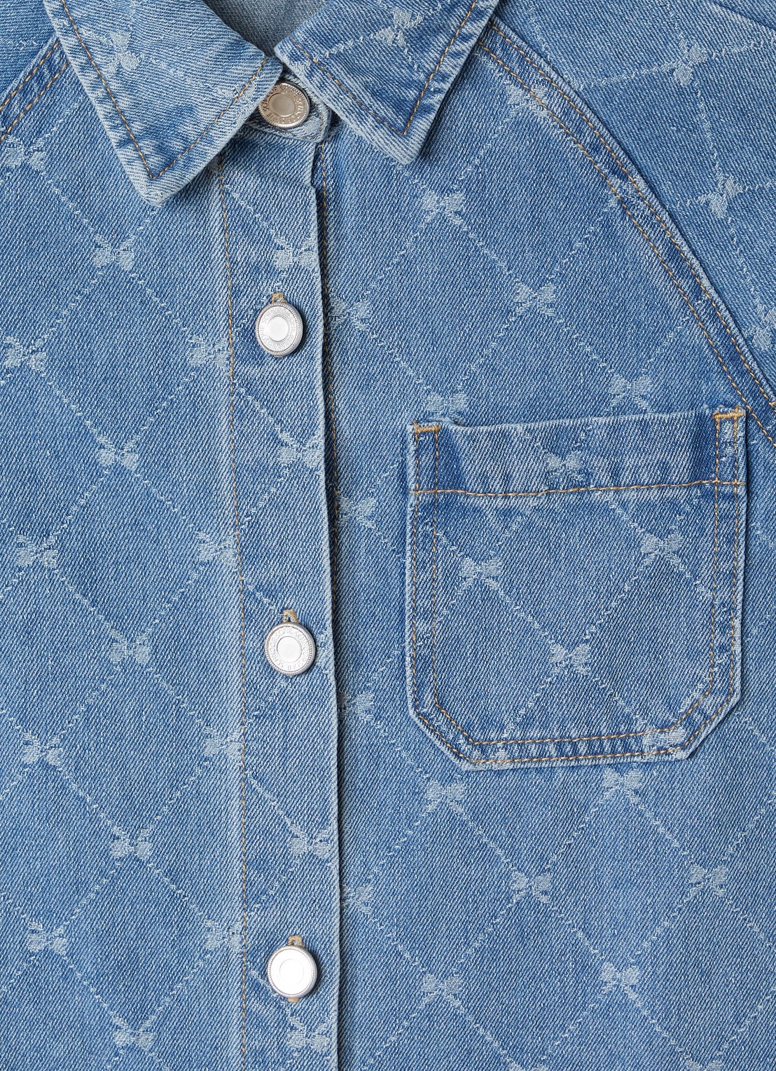 Sofie Schnoor Denim blousejurk met print - detail blauw