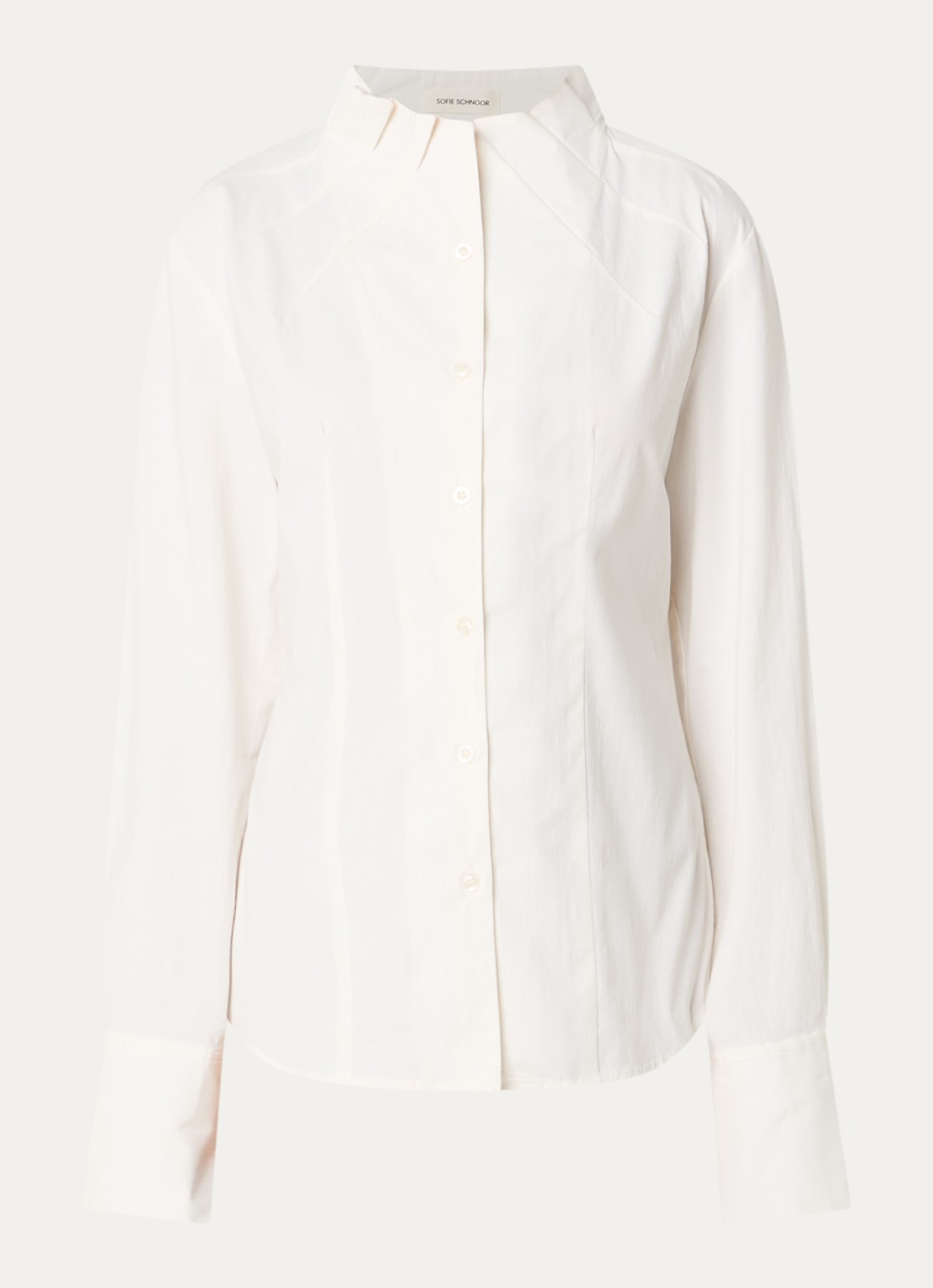 Sofie Schnoor Edensw blouse met opstaande kraag - voorkant 3 gebroken wit