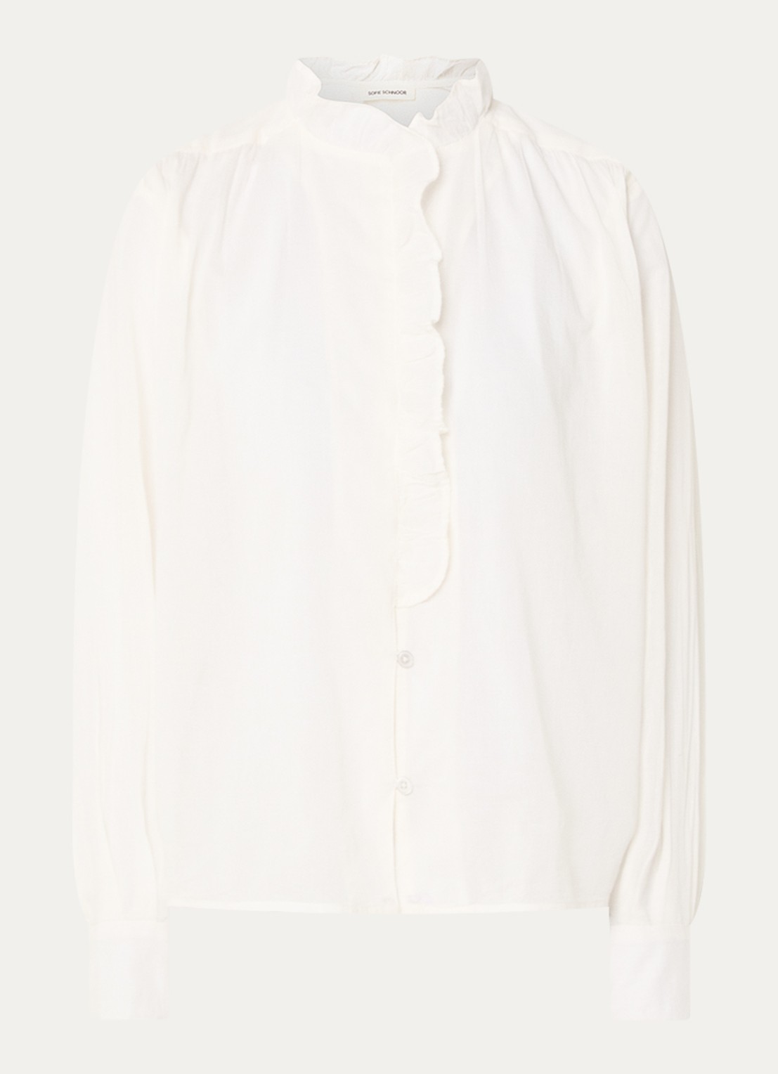 Sofie Schnoor Edna blouse met ruches - voorkant gebroken wit